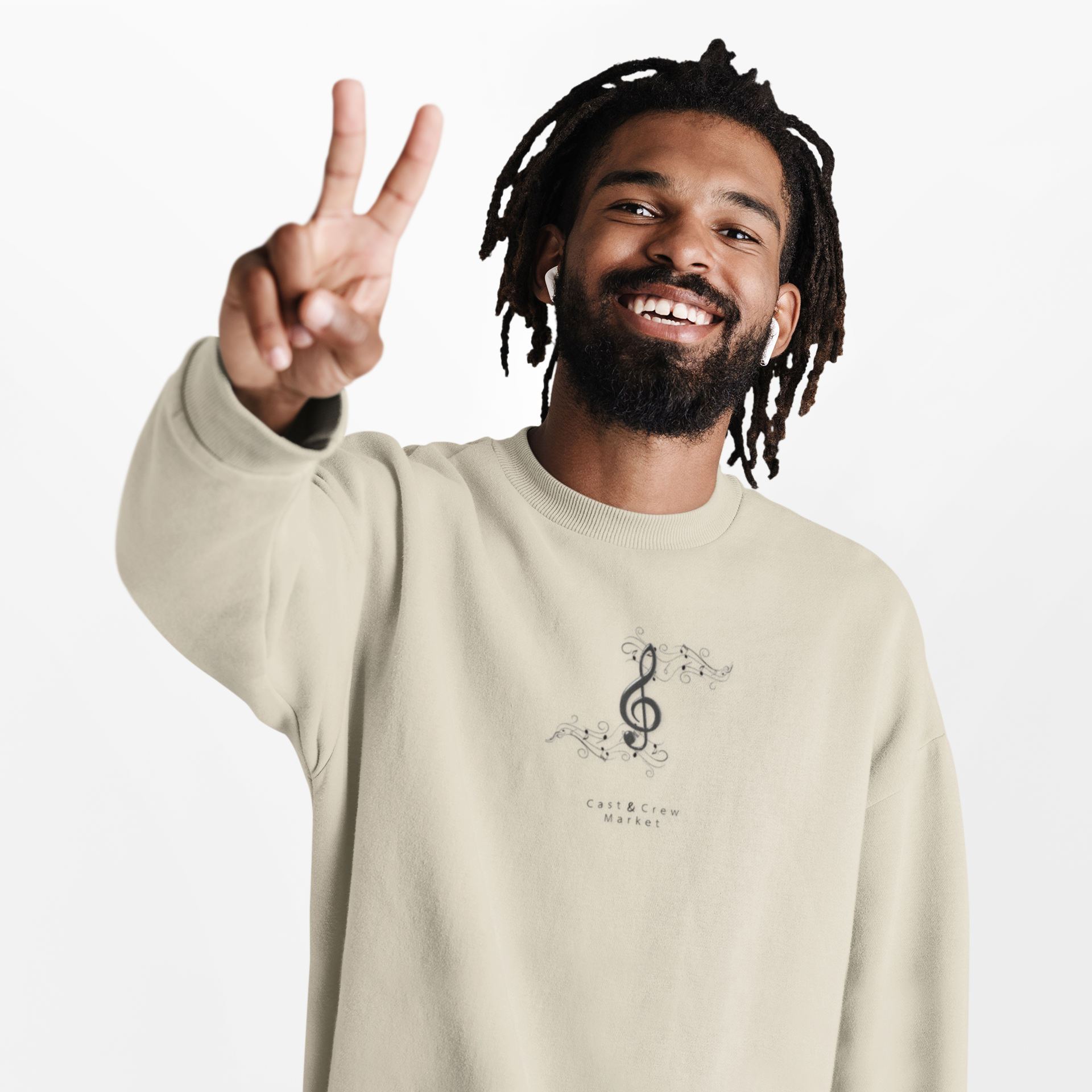 Music Treble Clef Sweatshirt Notes Crewneck for Musicians, singers, artists, performers. Makes the perfect gift product thumbnail image