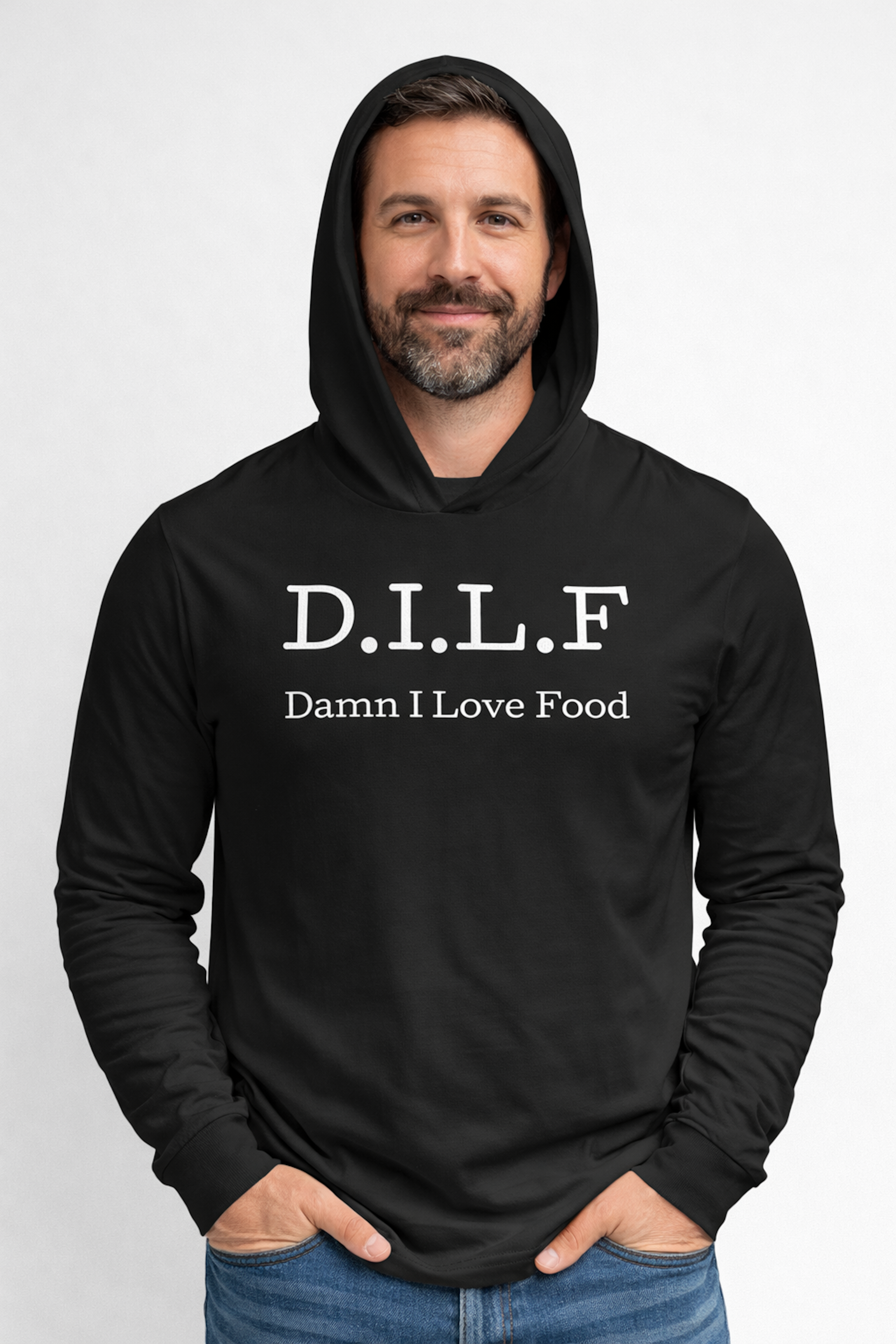 DILF Unisex Hooded Long Sleeve Tee product thumbnail image DILF Unisex Hooded Long Sleeve Tee product thumbnail image