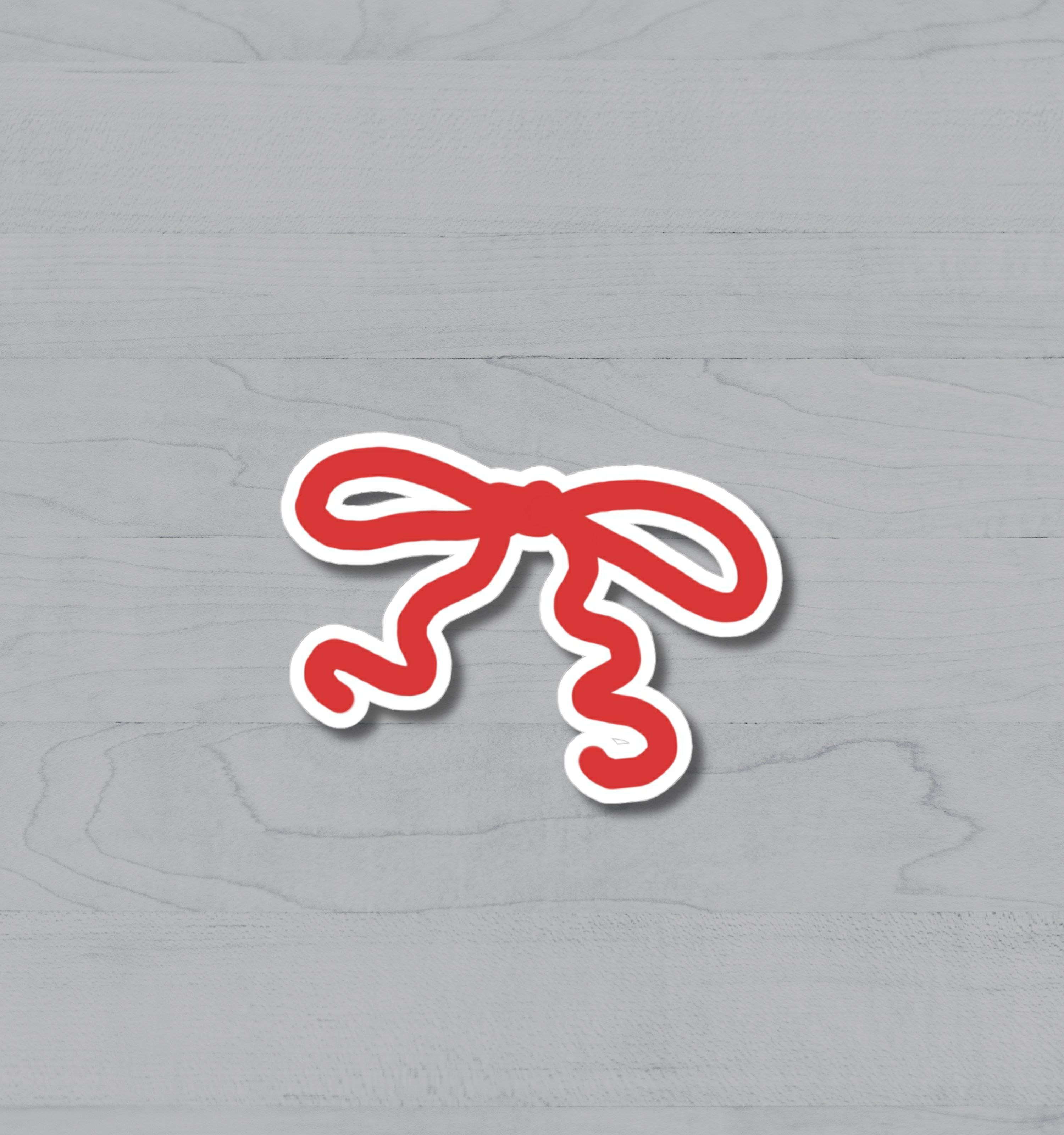 Red Bow Kiss-Cut Stickers product thumbnail image