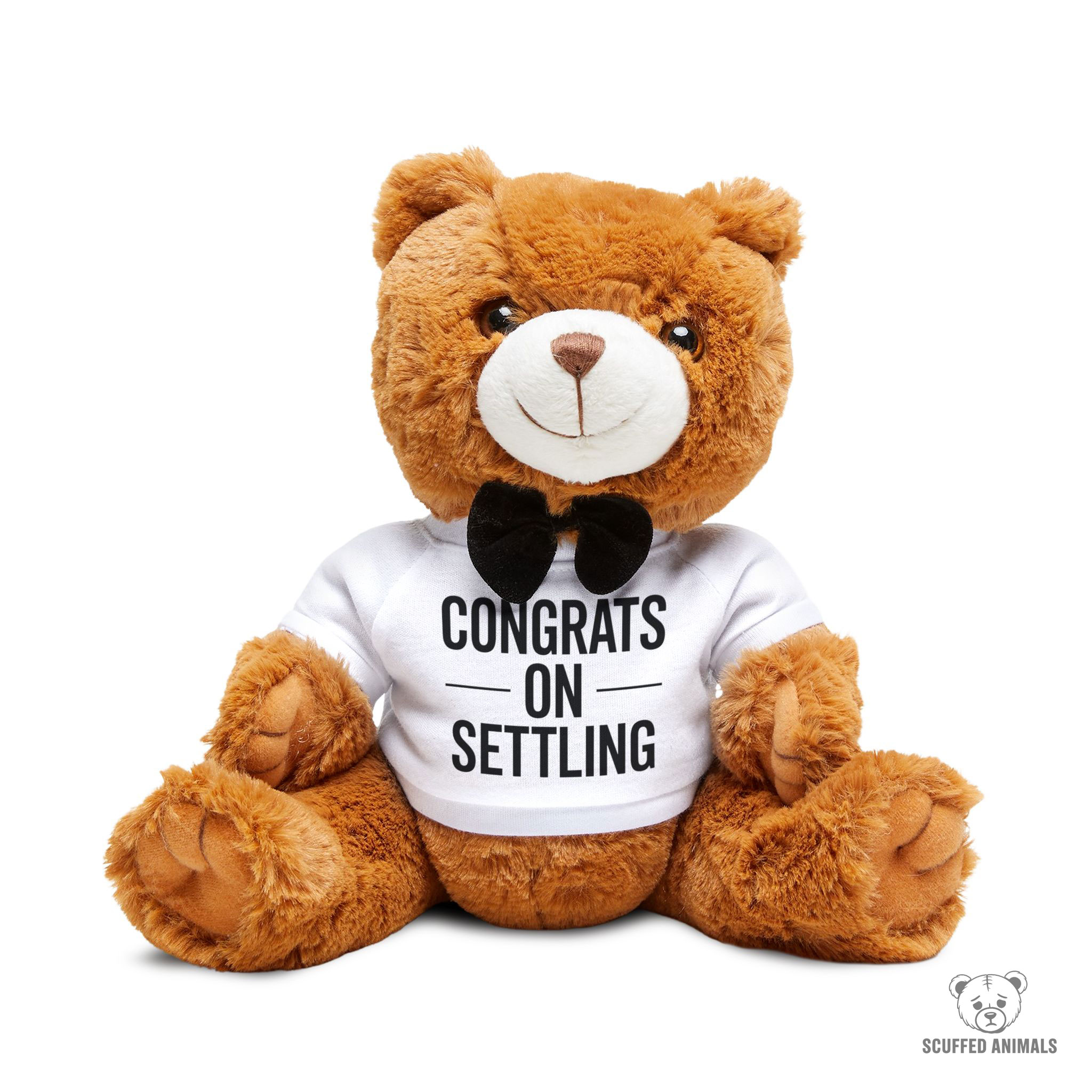 Scuffed Animal "Congrats on Settling" – The Passive-Aggressive Celebration Bear product thumbnail image