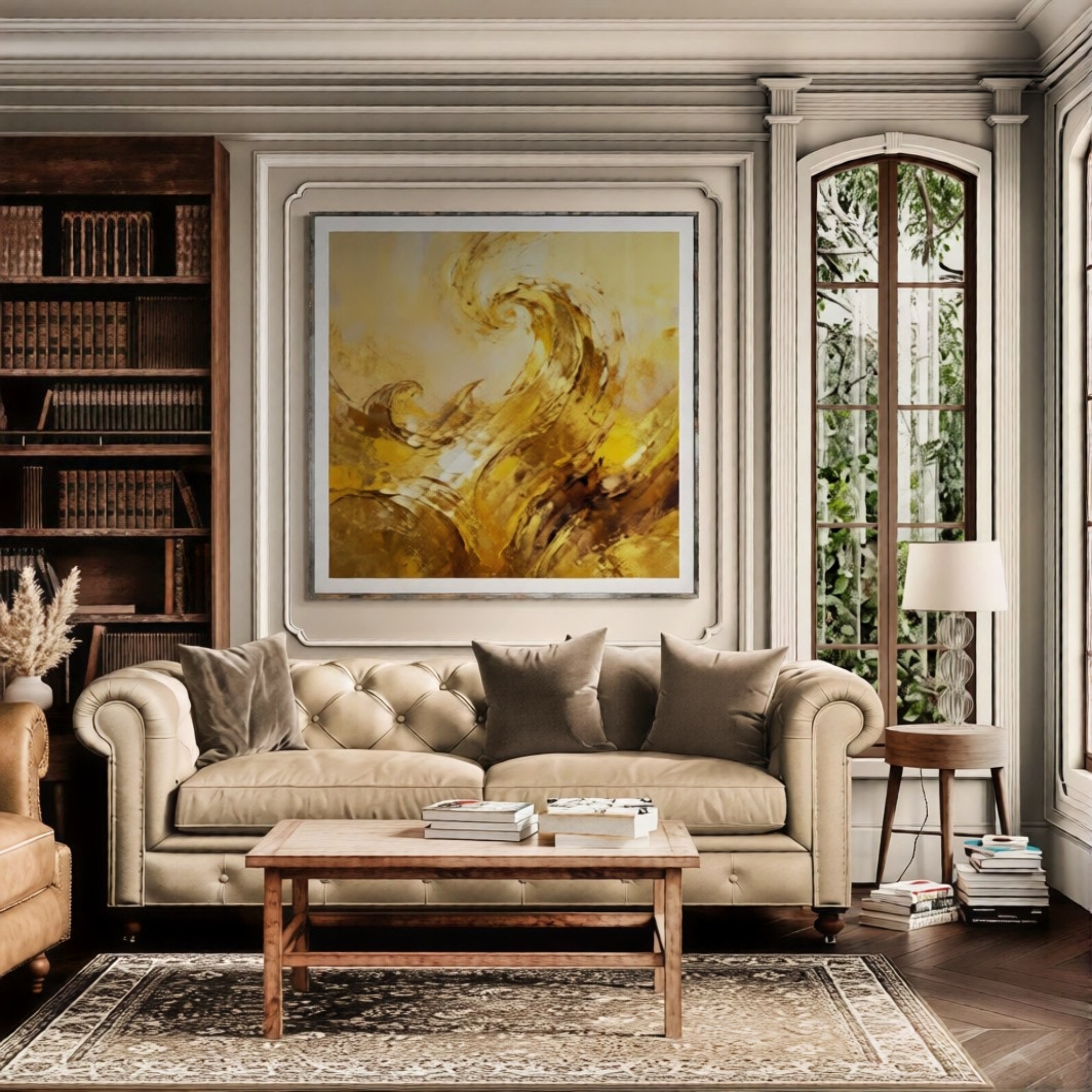 Golden Wave Abstract Art Canvas Print product thumbnail image