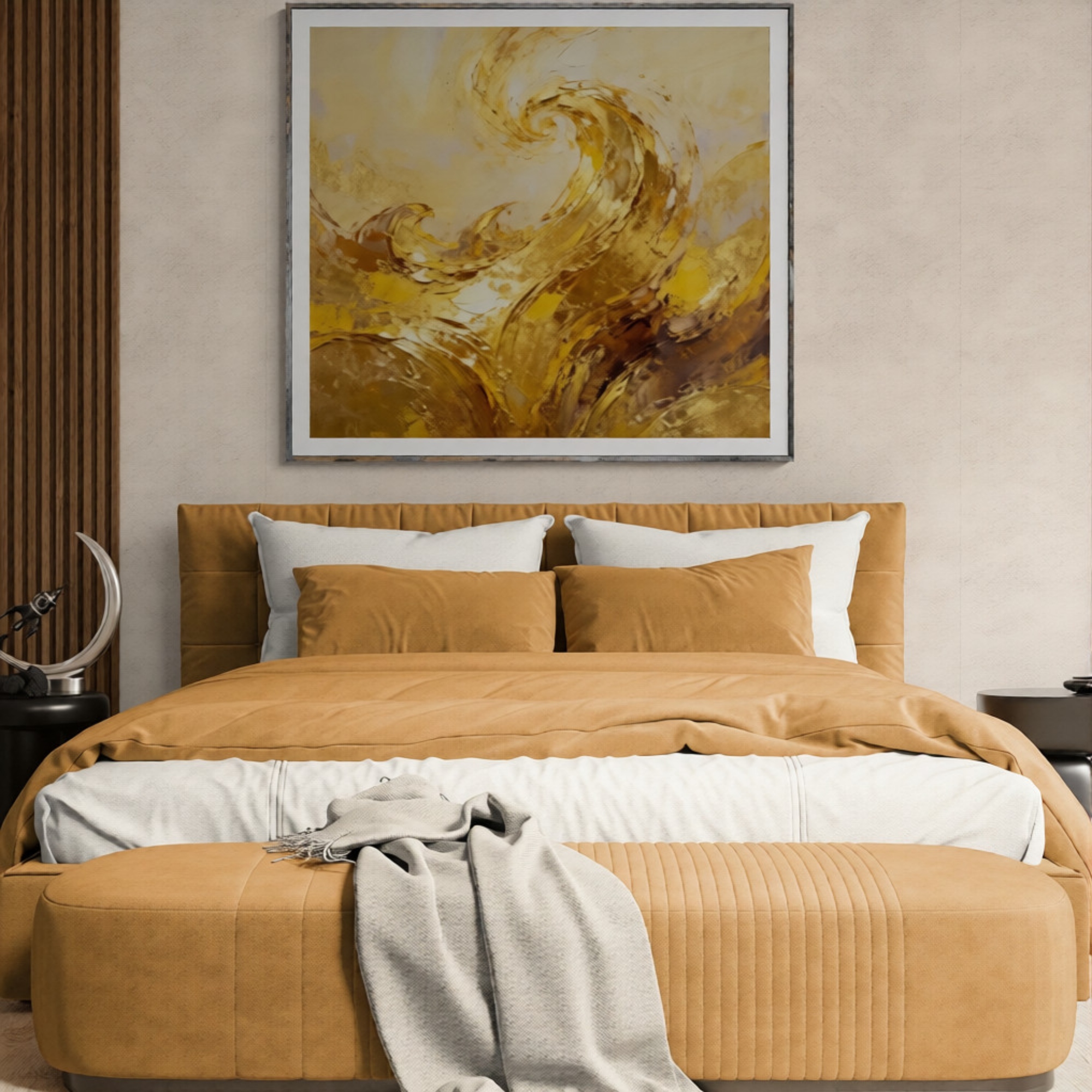 Golden Wave Abstract Art Canvas Print product thumbnail image Golden Wave Abstract Art Canvas Print product thumbnail image