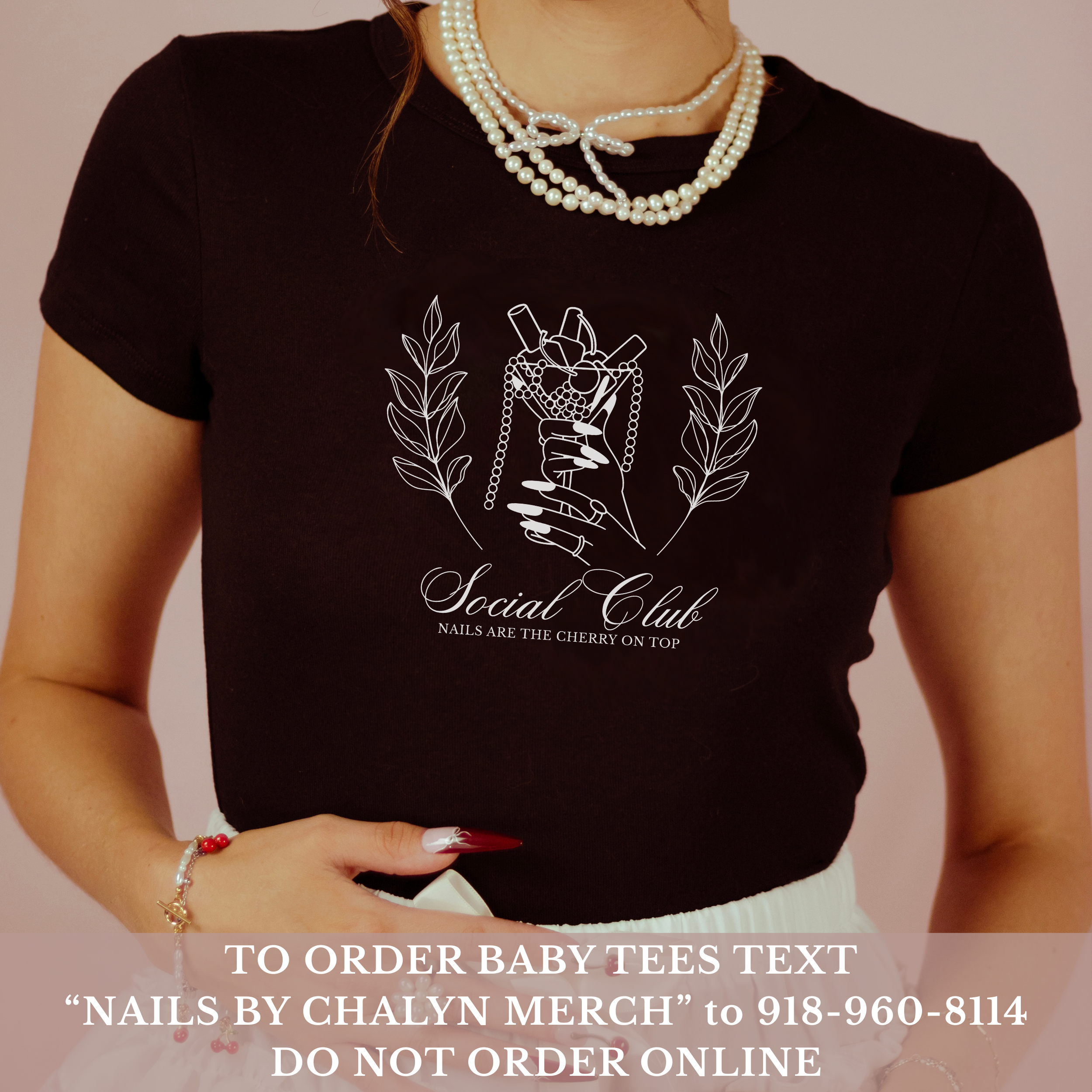 Vintage Cherry Martini Nail Social Club; Bella and Canvas Baby Tee product thumbnail image