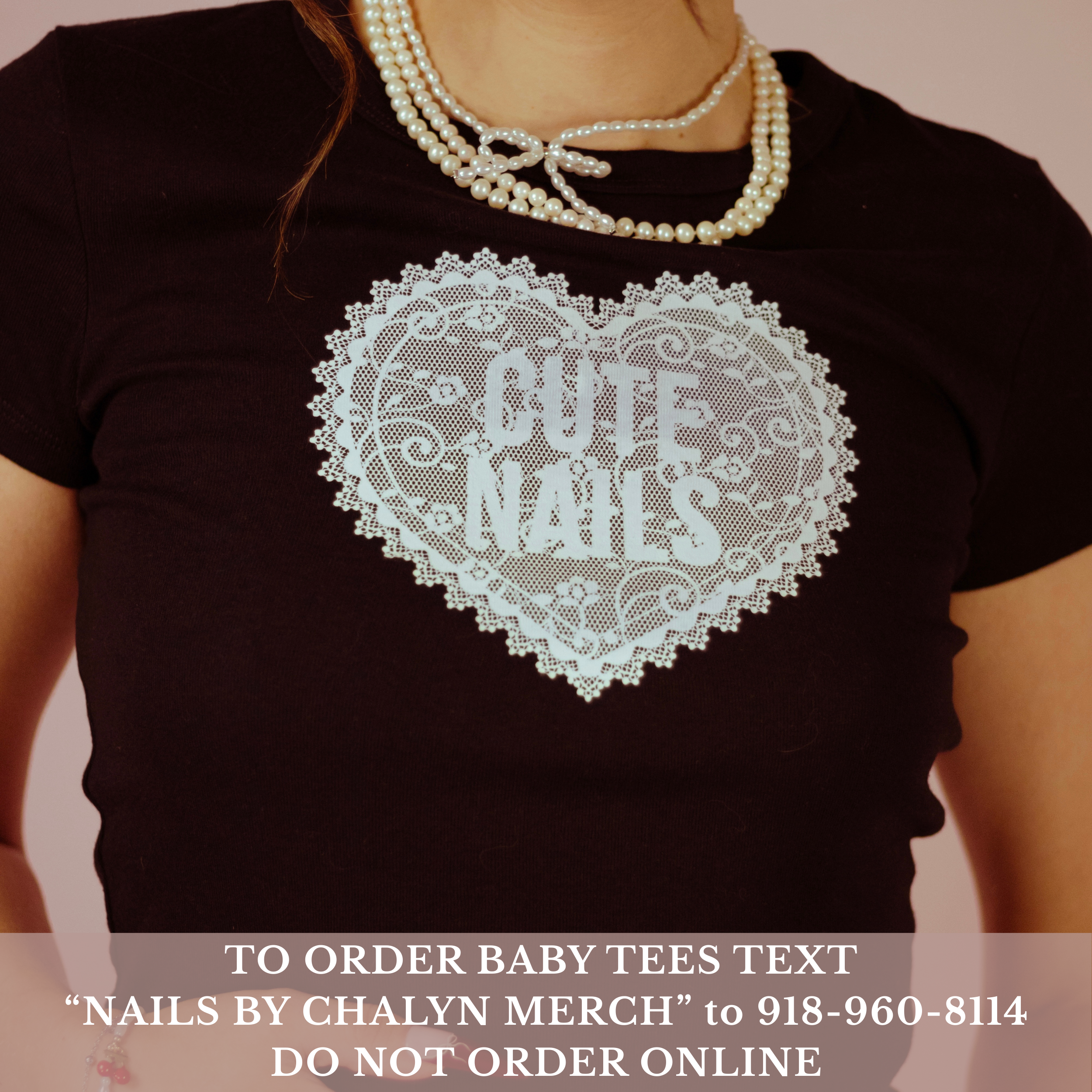Cute Nails Lace Heart; Bella &amp; Canvas Baby Tee