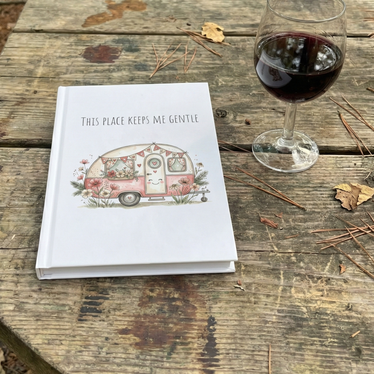 Camping Journal “This Place Keeps Me Gentle” – Cozy Camper Notebook product thumbnail image Camping Journal “This Place Keeps Me Gentle” – Cozy Camper Notebook product thumbnail image