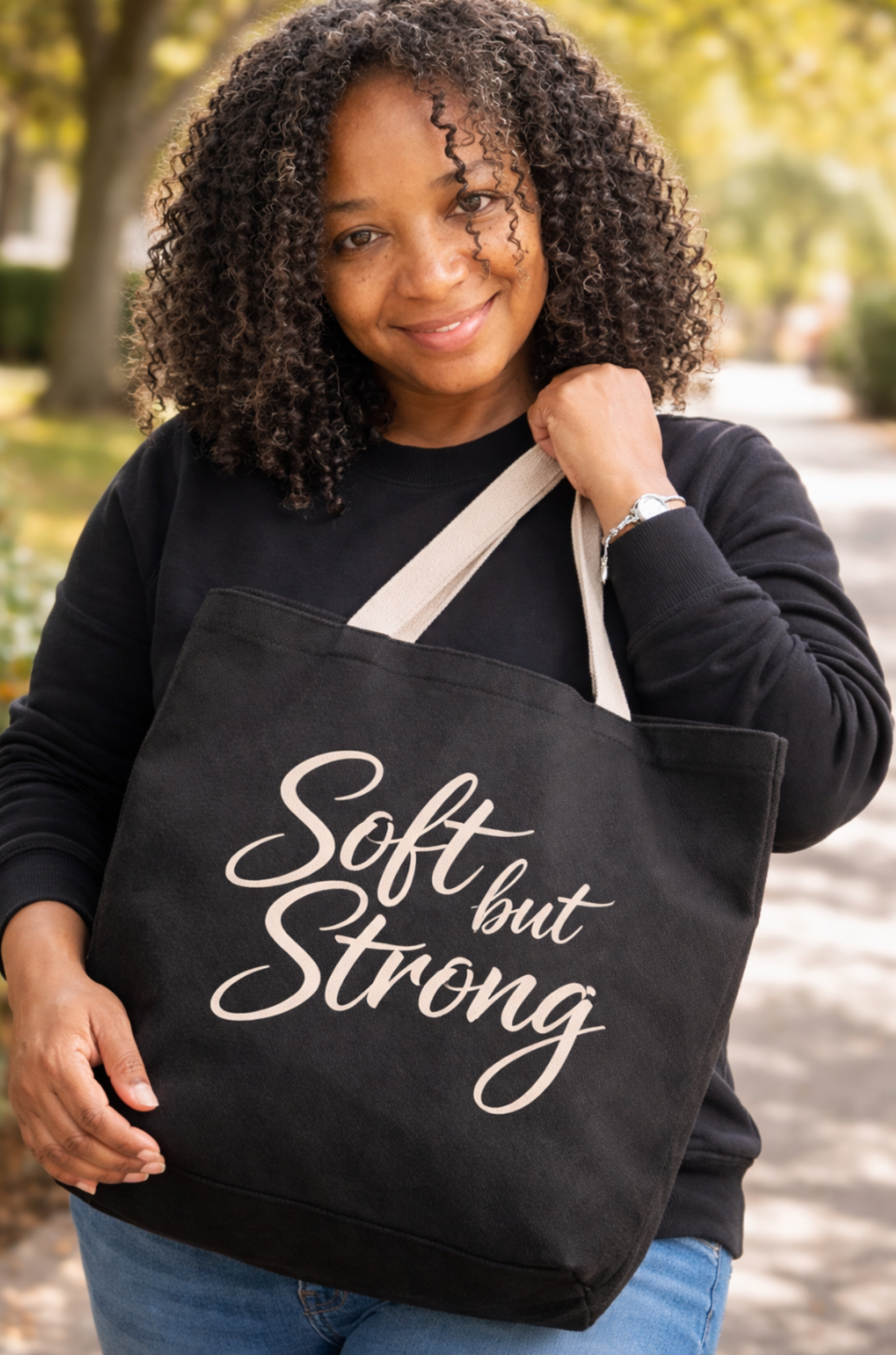 Soft but Strong Canvas Tote Bag | Minimal Affirmation Carryall | Everyday Reusable Bag product thumbnail image