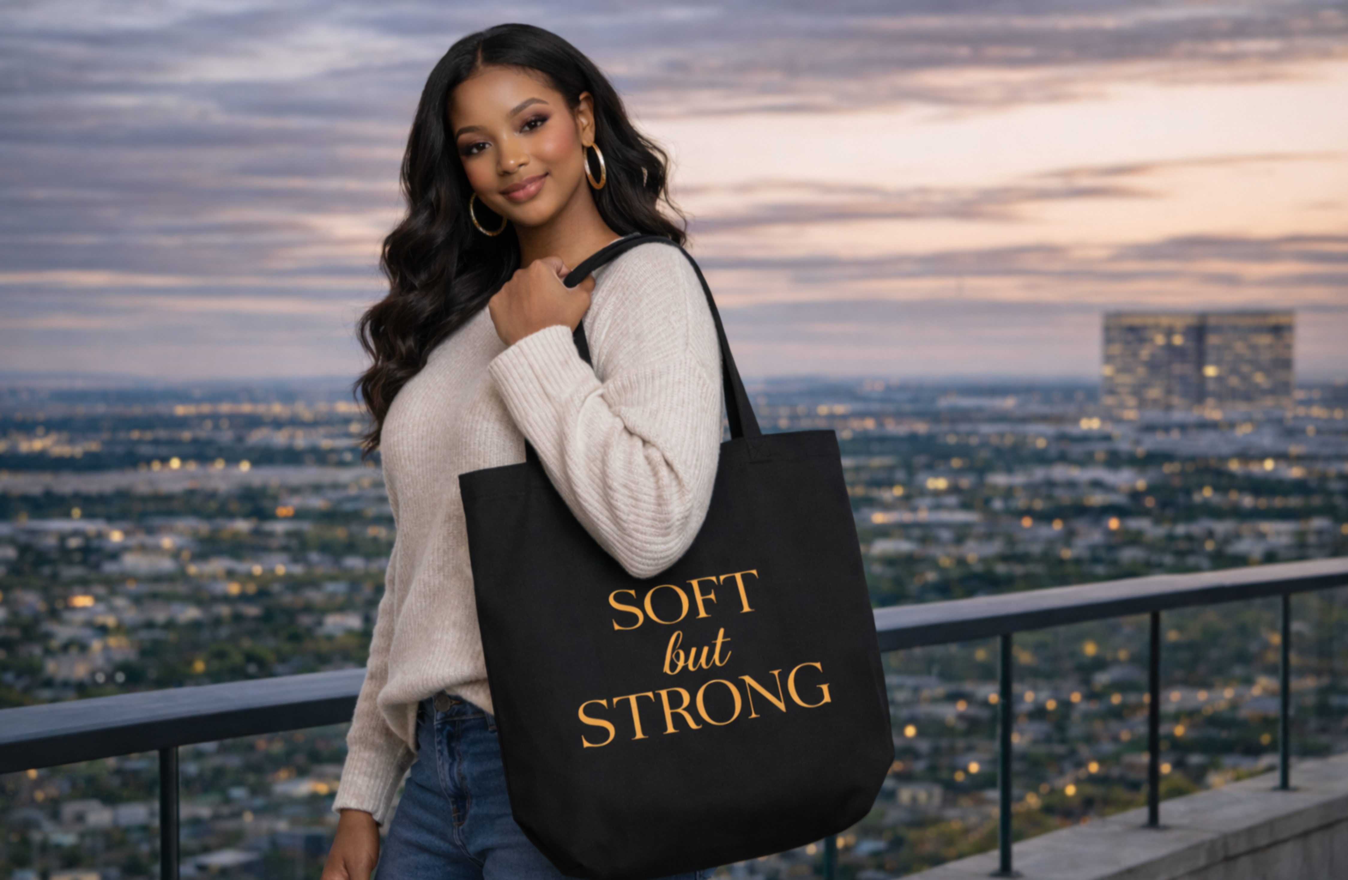 Soft but Strong Canvas Tote Bag | Minimal Affirmation Carryall | Everyday Reusable Bag product thumbnail image