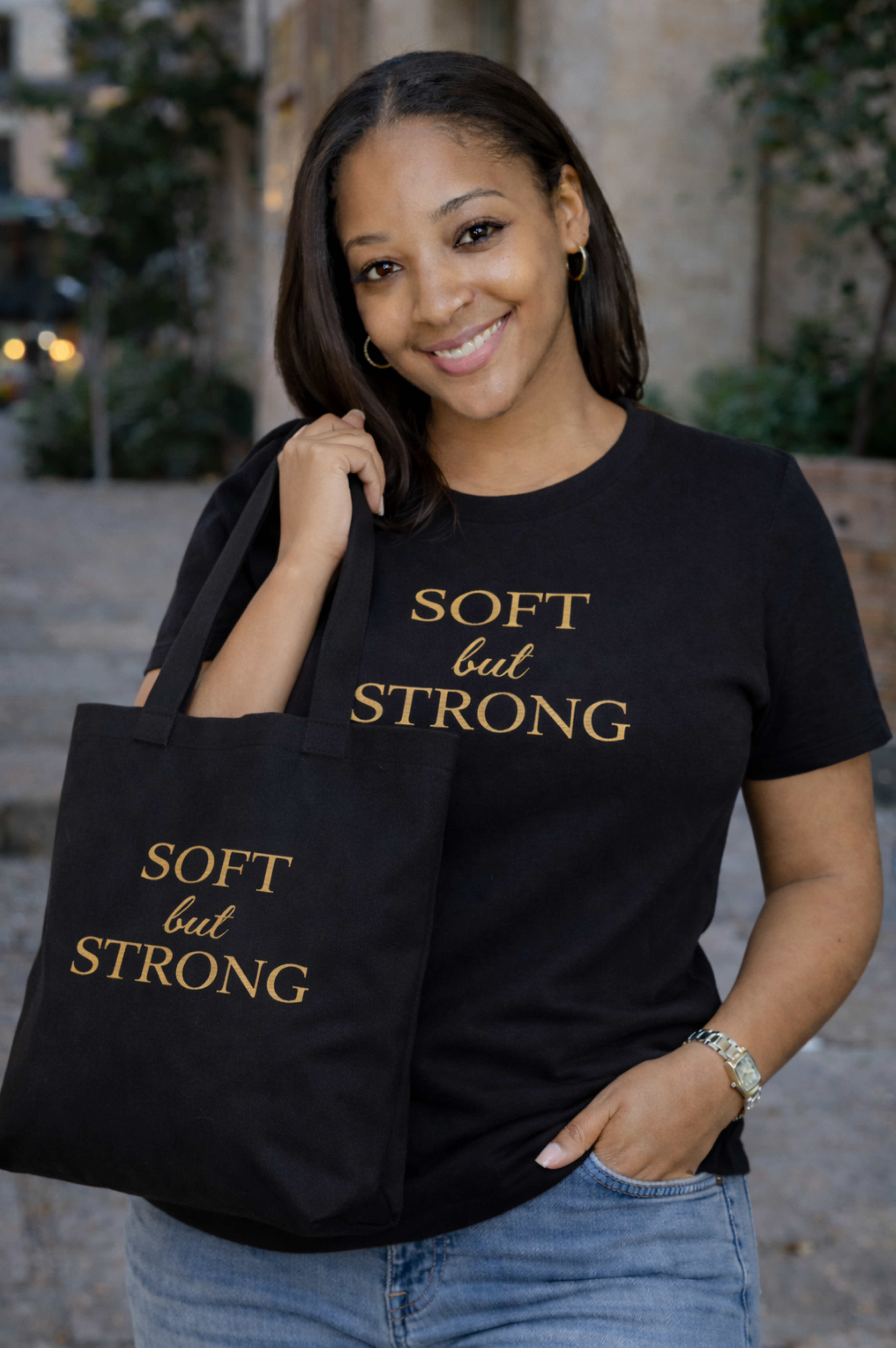 Soft but Strong Canvas Tote Bag | Minimal Affirmation Carryall | Everyday Reusable Bag product thumbnail image Soft but Strong Canvas Tote Bag | Minimal Affirmation Carryall | Everyday Reusable Bag product thumbnail image