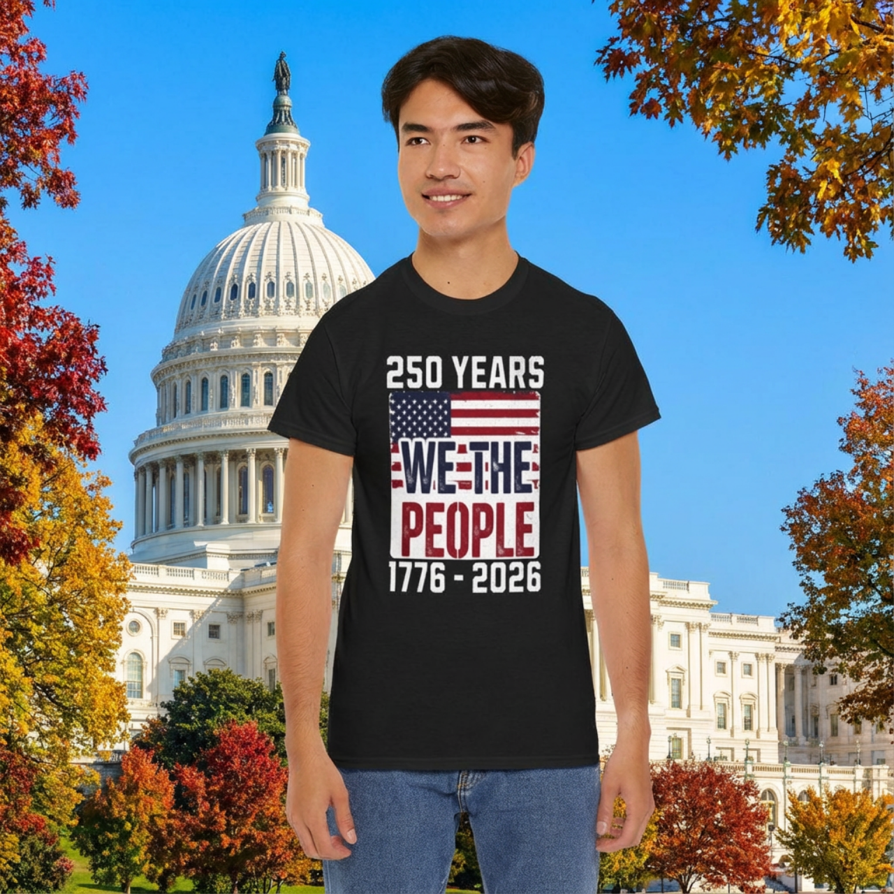 250 Years We The People T‑Shirt — 1776–2026 Patriotic American Flag Tee product thumbnail image 250 Years We The People T‑Shirt — 1776–2026 Patriotic American Flag Tee product thumbnail image