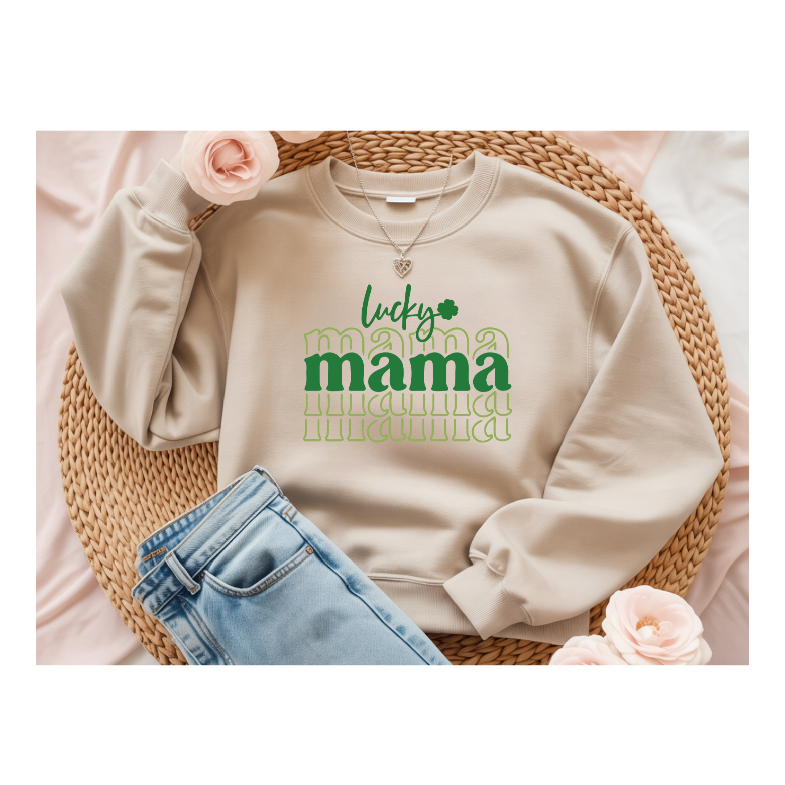 Lucky Mama Sweatshirt — St. Patricks Day Mom Crewneck