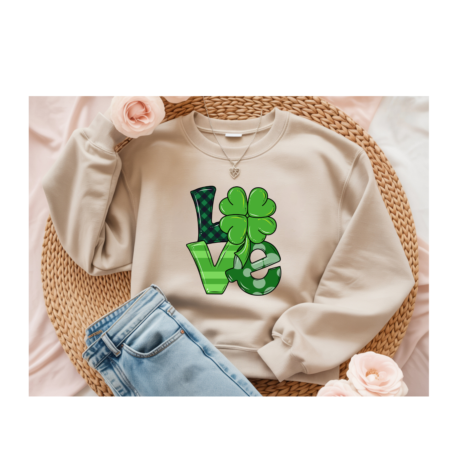 St. Patricks Day- Love Shamrock Crewneck Sweatshirt product thumbnail image St. Patricks Day- Love Shamrock Crewneck Sweatshirt product thumbnail image