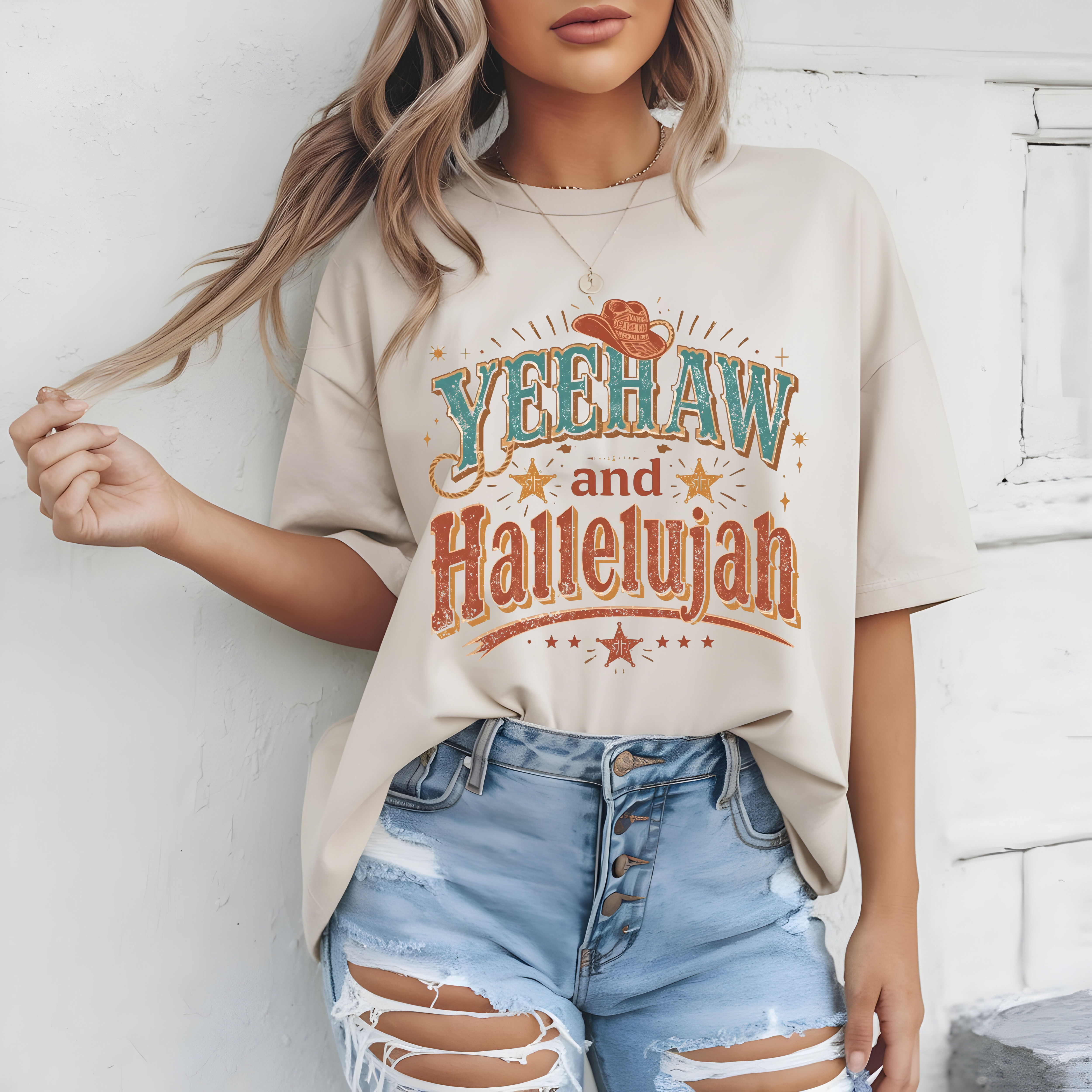 Yeehaw and Hallelujah T-Shirt product thumbnail image Yeehaw and Hallelujah T-Shirt product thumbnail image