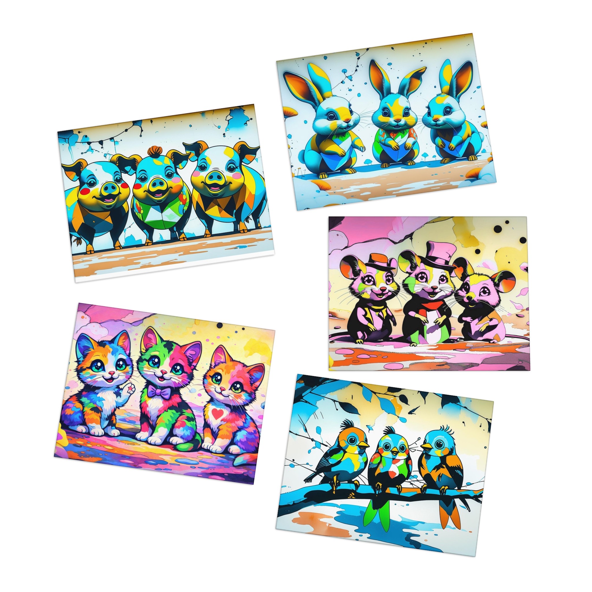 Cute Greeting Cards - 5-Pack Blank Note Cards product thumbnail image