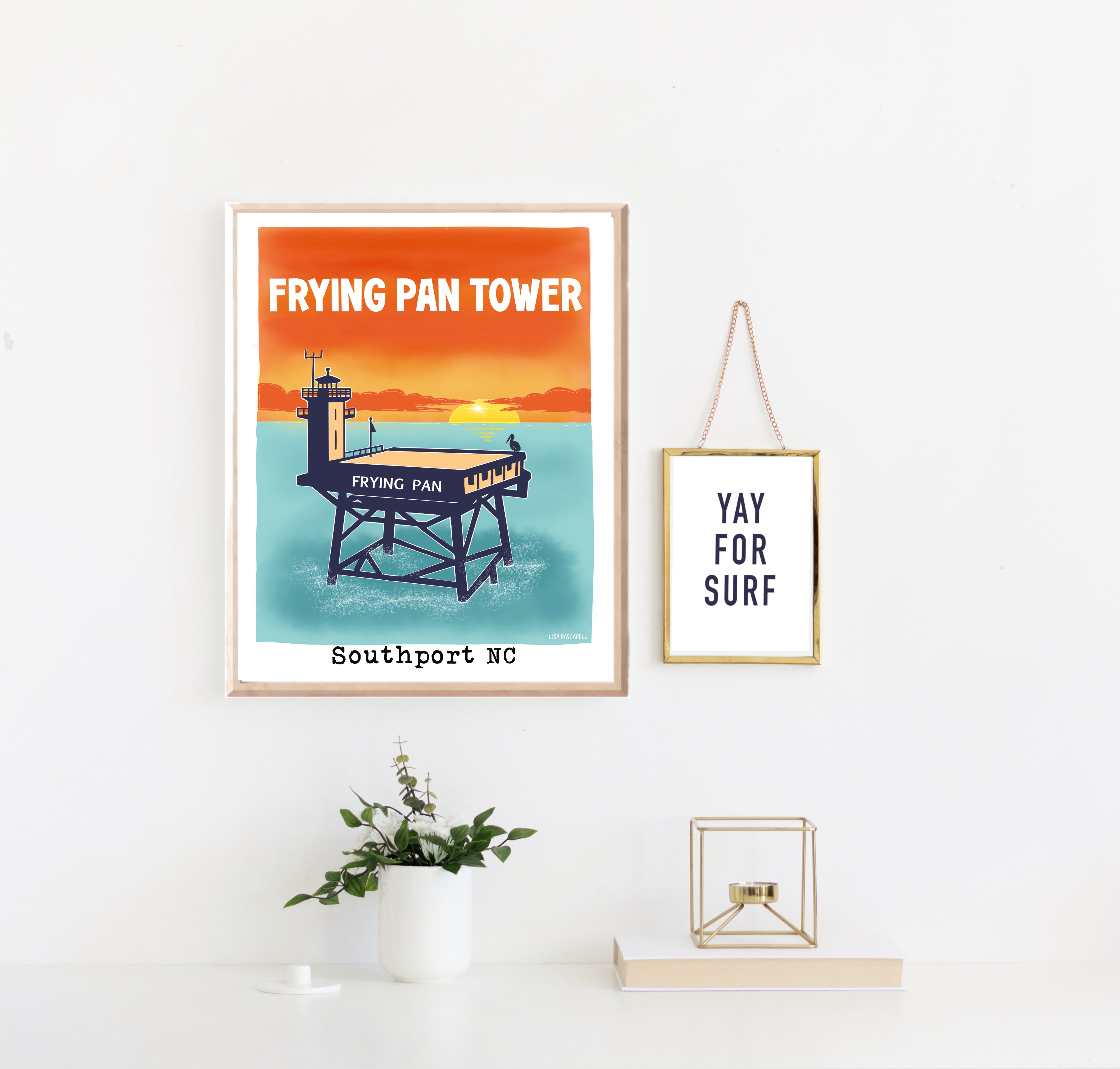 Frying Pan Tower Poster — Southport NC Vintage Coastal Print product thumbnail image