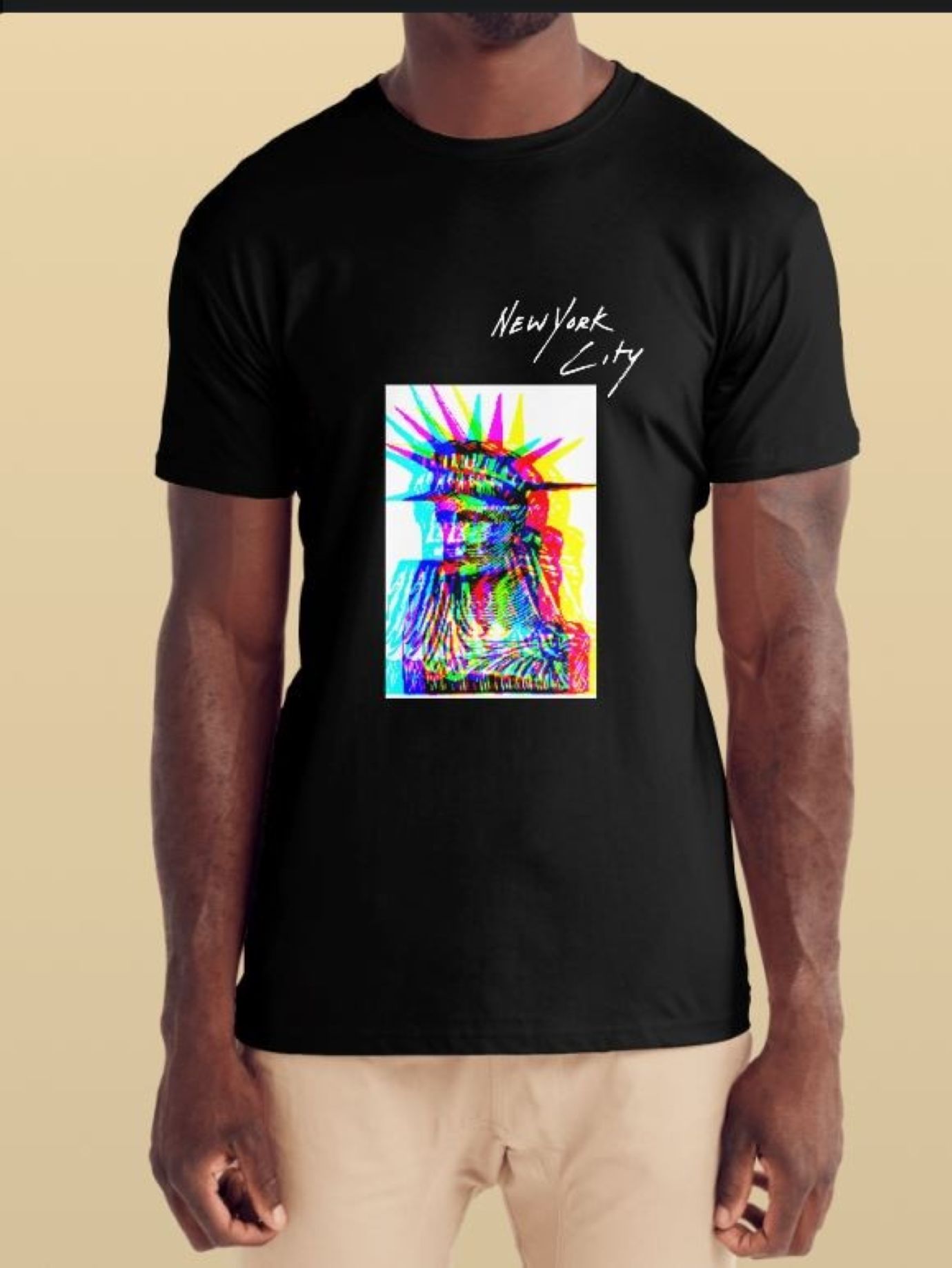 Glitch Statue of Liberty Graphic Tee — 'American Glory' Retro Distorted Print product thumbnail image