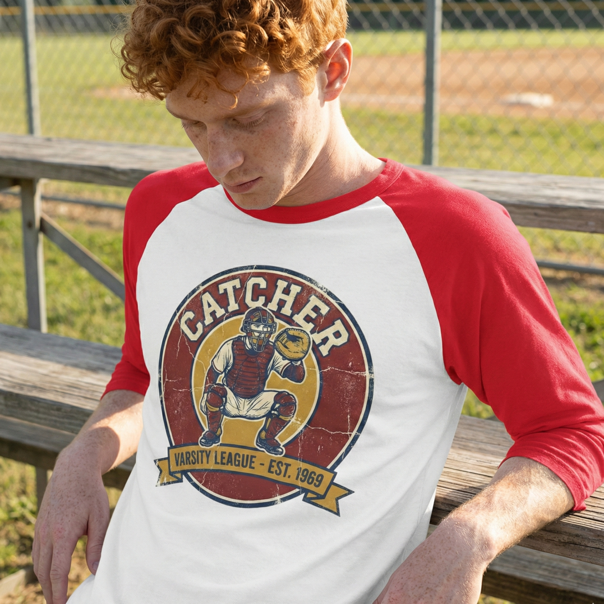 Catcher Vintage Baseball Raglan Shirt – Retro Throwback product thumbnail image Catcher Vintage Baseball Raglan Shirt – Retro Throwback product thumbnail image