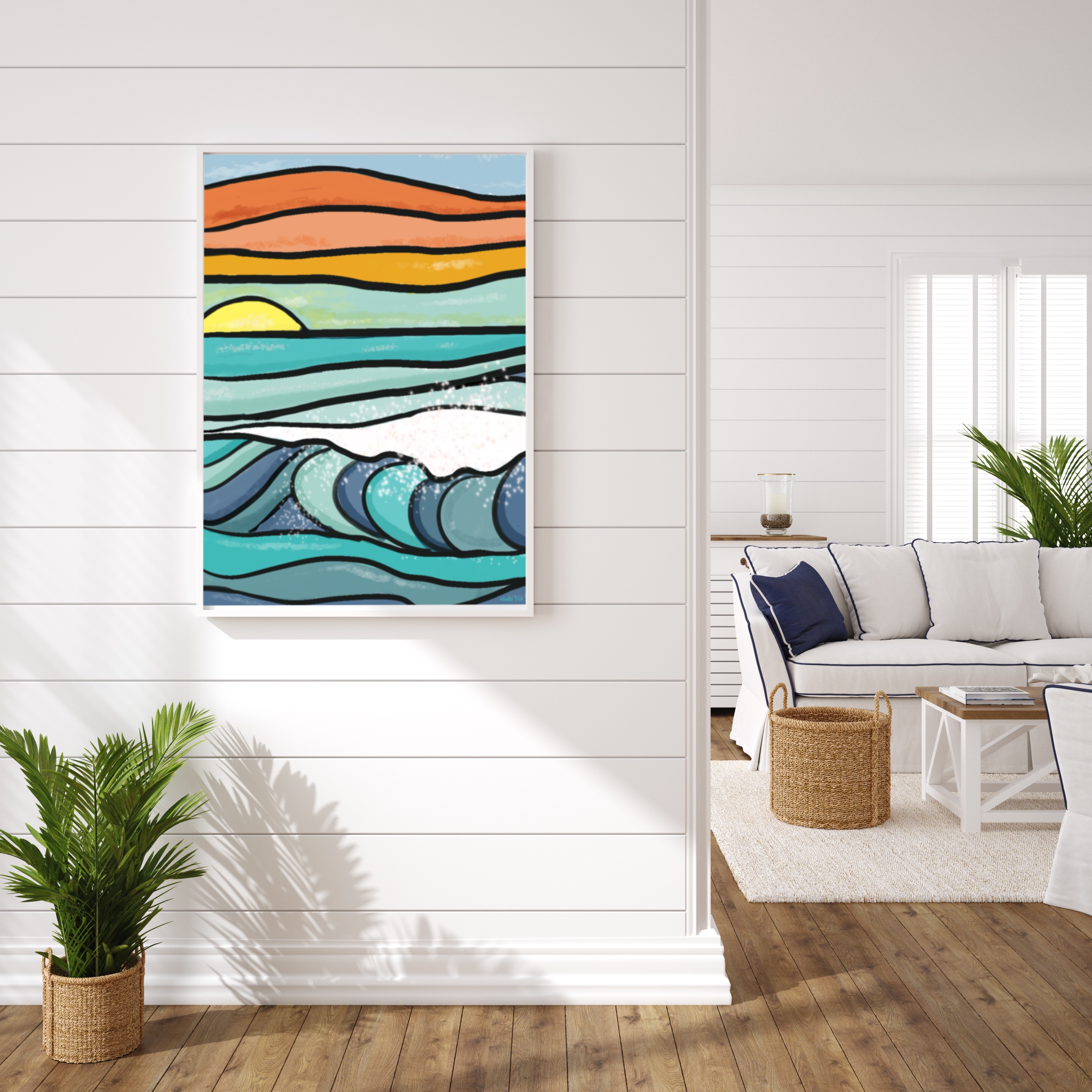 Ocean Sunset Waves Matte Vertical Poster — Colorful Coastal Wall Art product thumbnail image Ocean Sunset Waves Matte Vertical Poster — Colorful Coastal Wall Art product thumbnail image