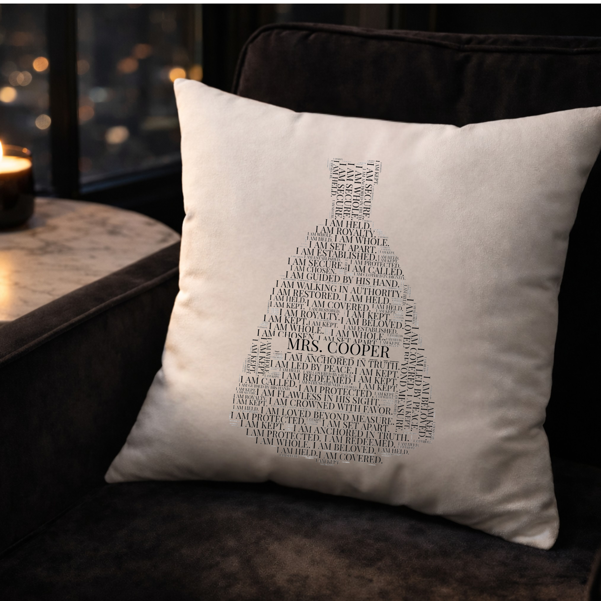 BrideEra Personalized I AM Faux Suede Pillow | Prayer Closet Decor product thumbnail image