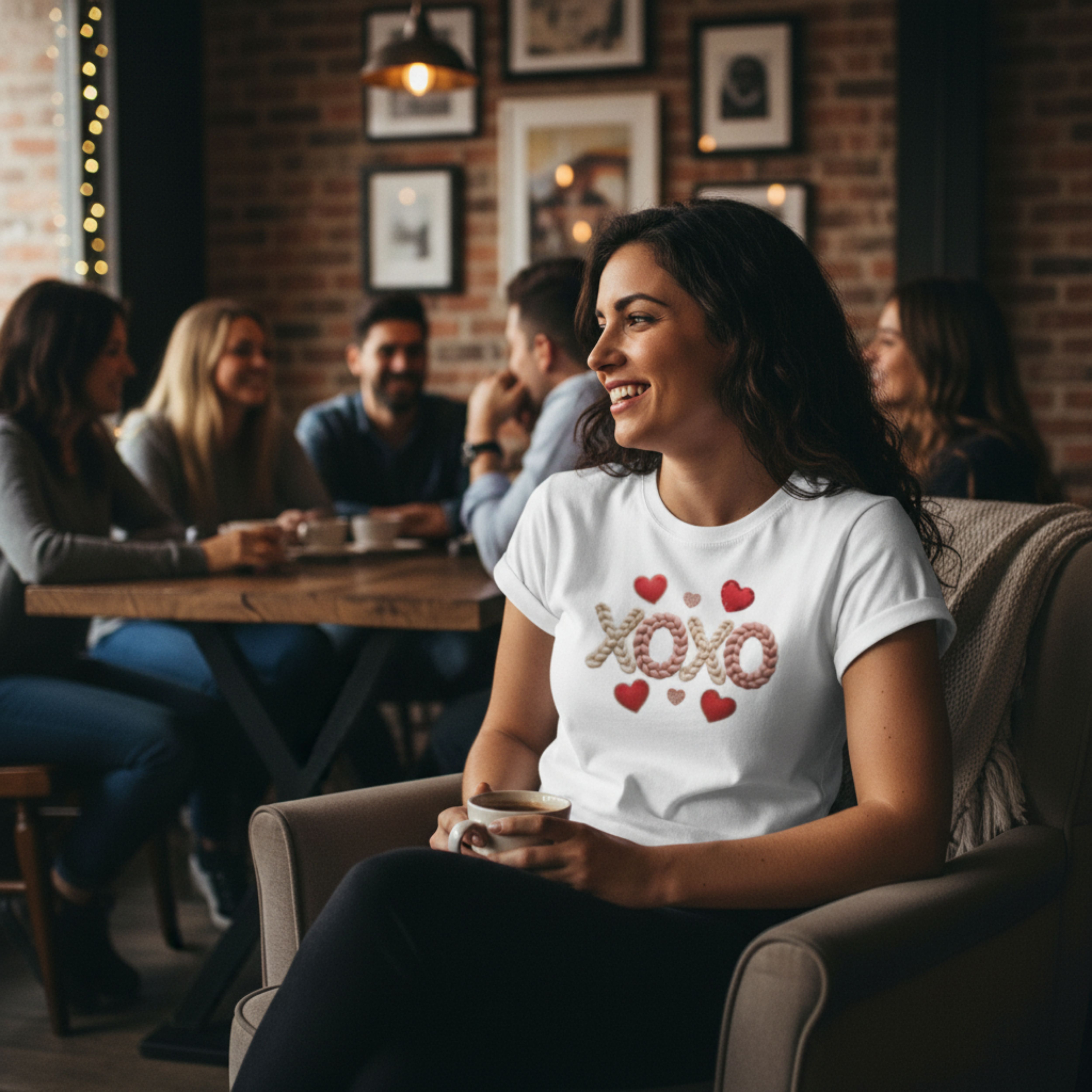 XOXO Rope Hearts T-Shirt - Valentine’s Day Love Graphic Tee product thumbnail image XOXO Rope Hearts T-Shirt - Valentine’s Day Love Graphic Tee product thumbnail image