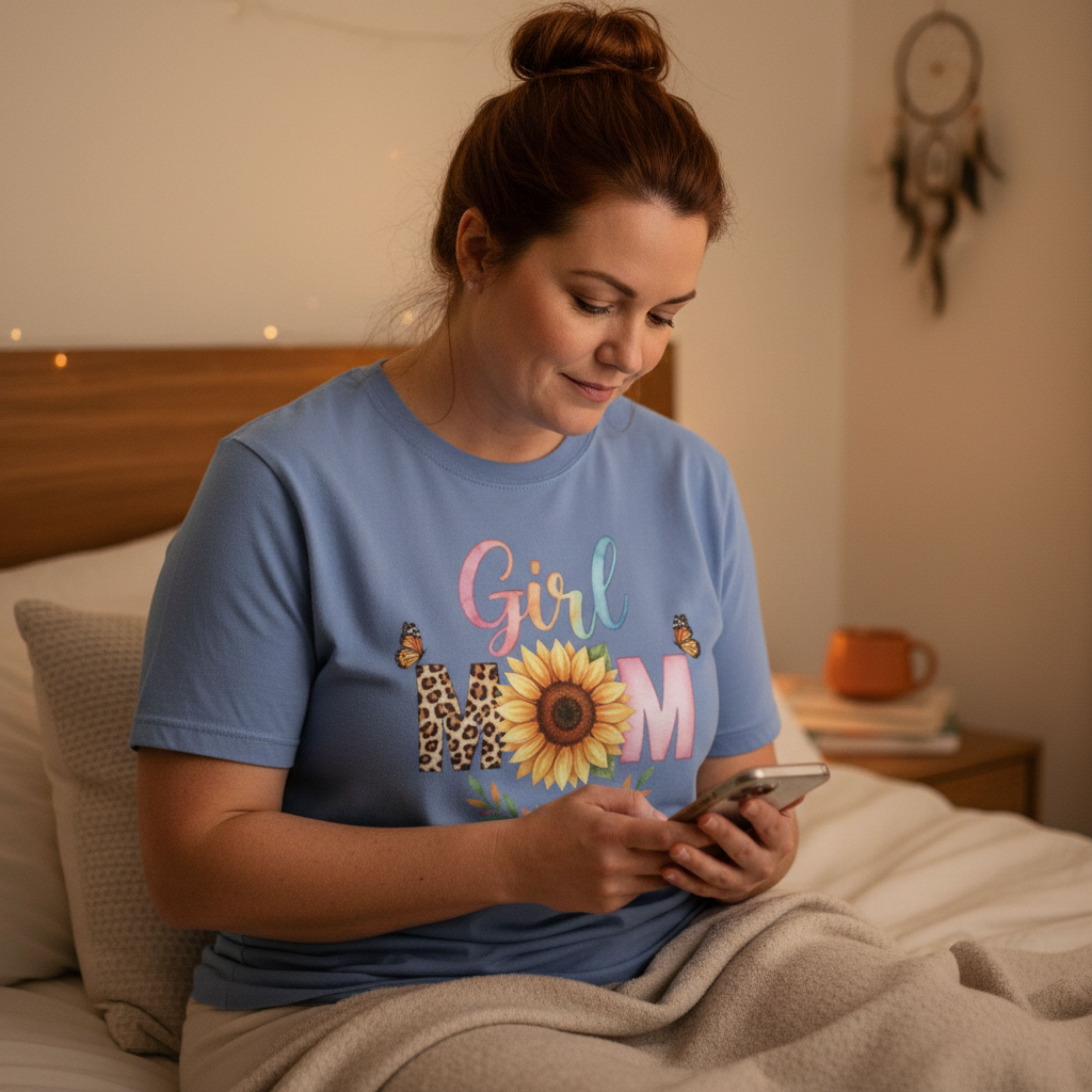 Girl Mom T-Shirt - Sunflower &amp; Leopard Print Mom Tee product thumbnail image