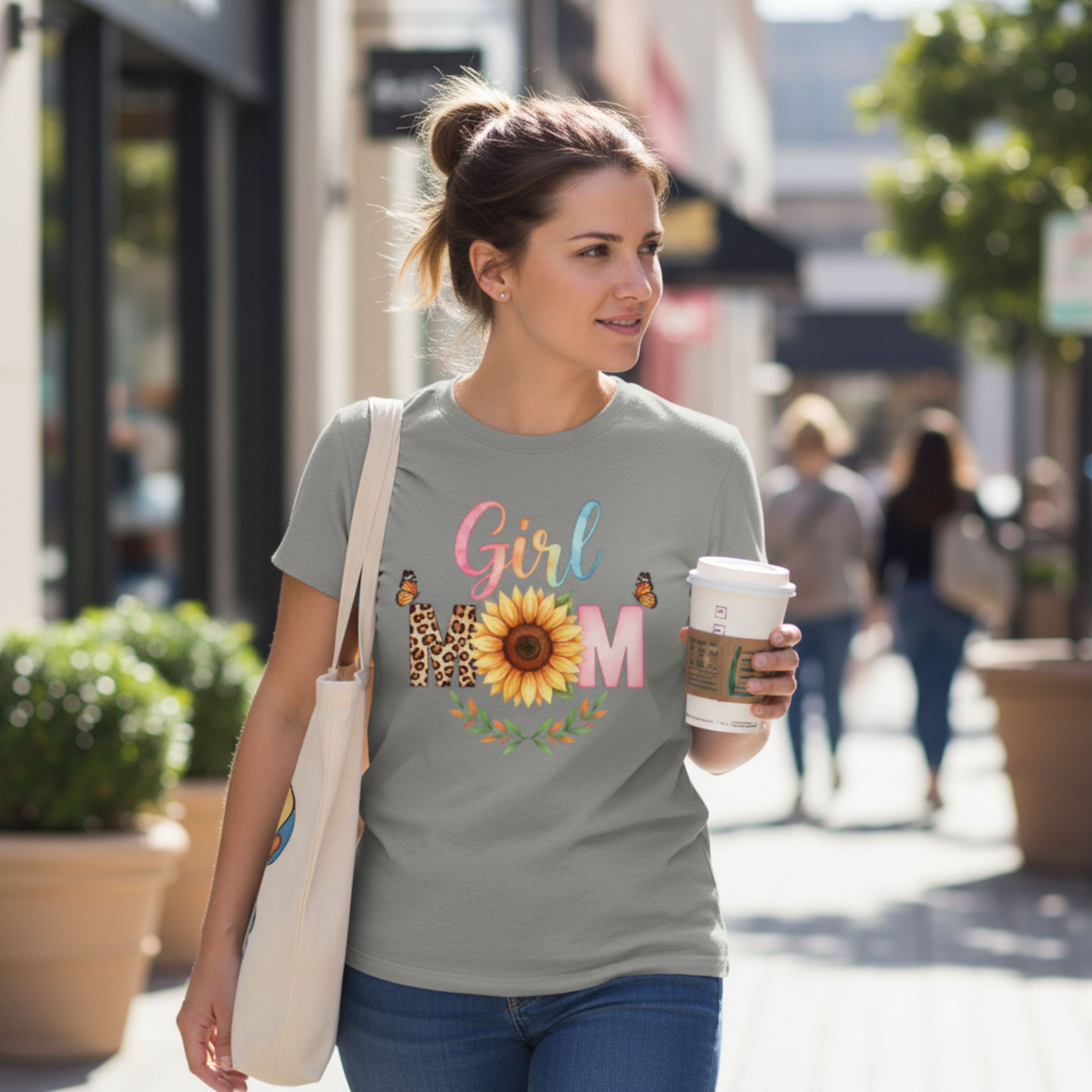 Girl Mom T-Shirt - Sunflower & Leopard Print Mom Tee product thumbnail image Girl Mom T-Shirt - Sunflower & Leopard Print Mom Tee product thumbnail image