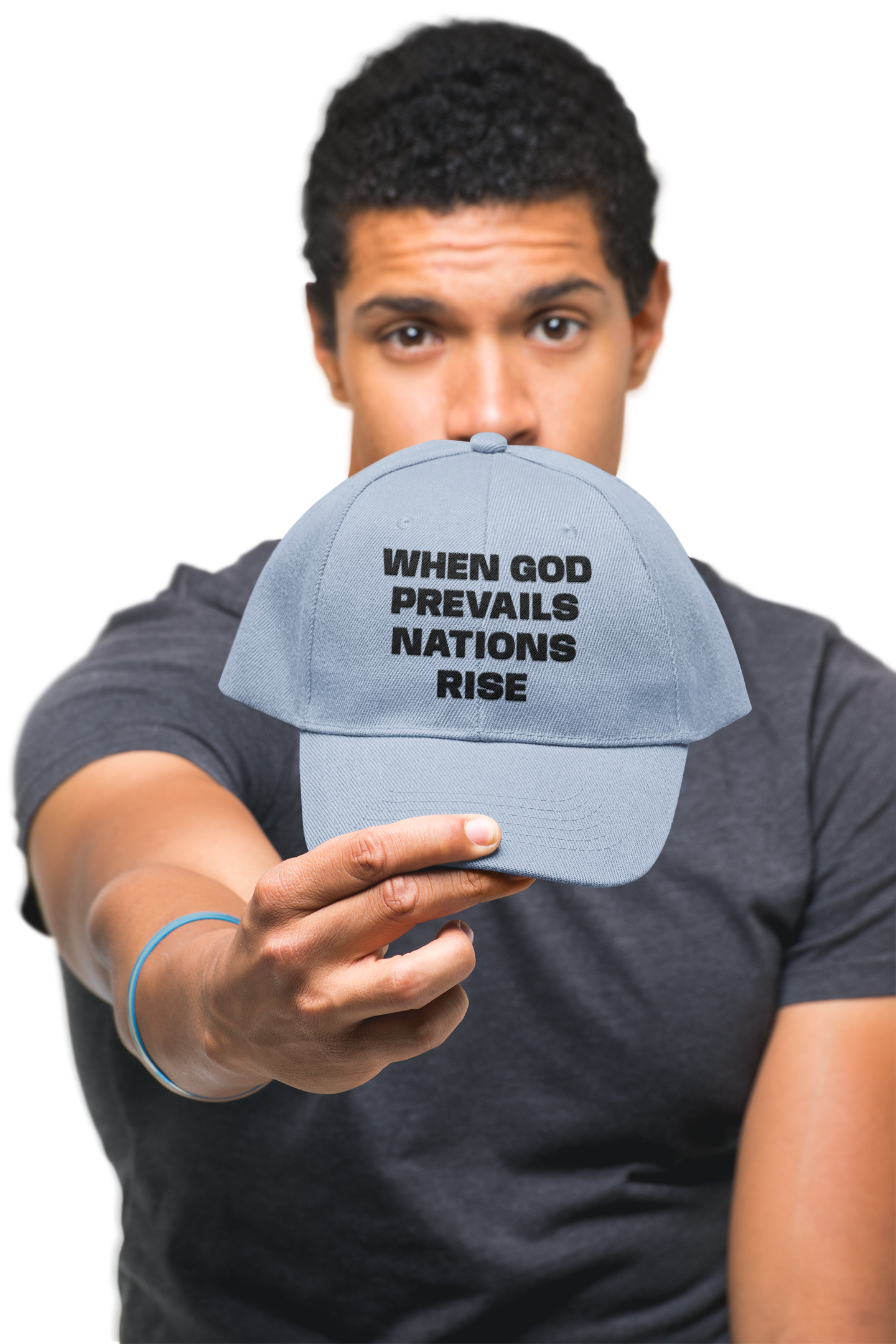 WHEN GOD PREVAILS NATIONS RISE Unisex Dad Cap | Embroidered Faith Statement Hat | Low-Profile Cotton Cap | Color Options | LifeCoachDesigns.shop Exclusive product thumbnail image
