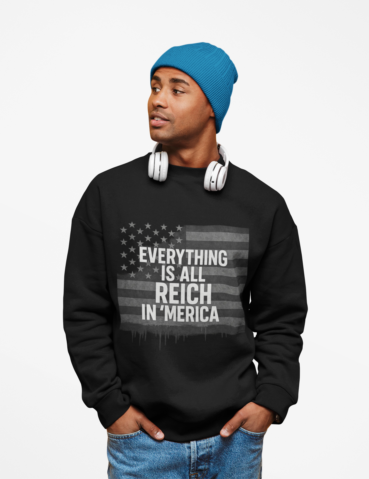 Everything Is All Reich in ’Merica – Unisex Fleece Sweatshirt product thumbnail image Everything Is All Reich in ’Merica – Unisex Fleece Sweatshirt product thumbnail image