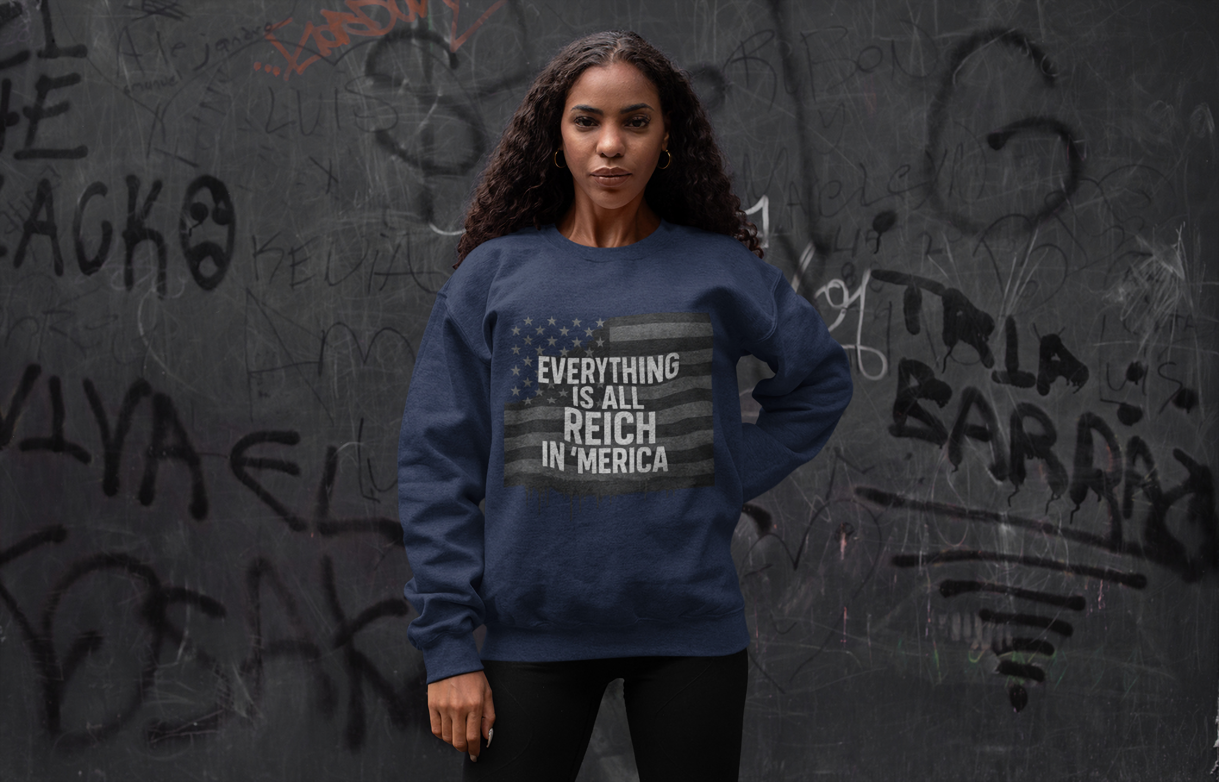 Everything Is All Reich in ’Merica – Unisex Fleece Sweatshirt product thumbnail image Everything Is All Reich in ’Merica – Unisex Fleece Sweatshirt product thumbnail image