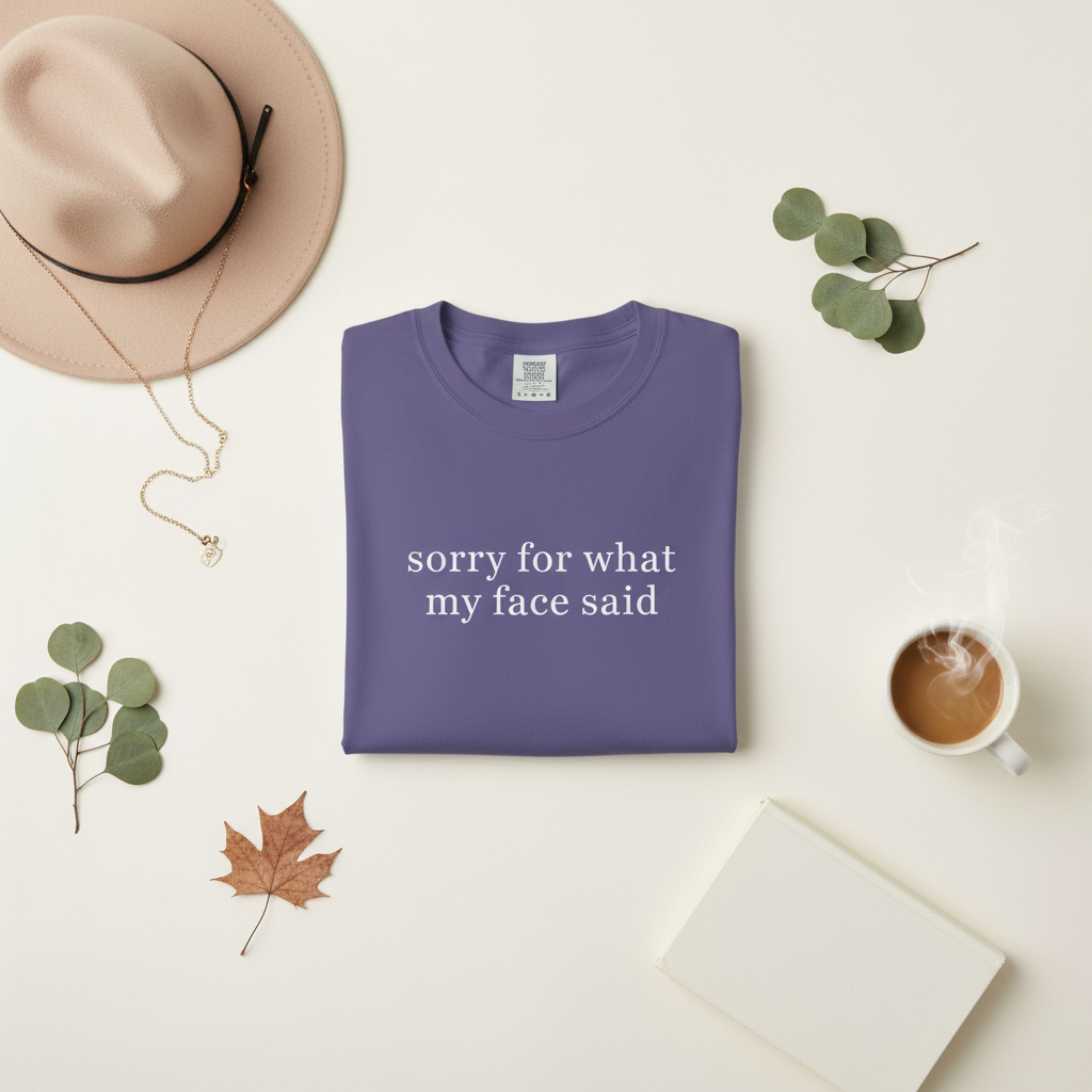 "Sorry For What My Face Said" Graphic Cotton T-Shirt product thumbnail image "Sorry For What My Face Said" Graphic Cotton T-Shirt product thumbnail image