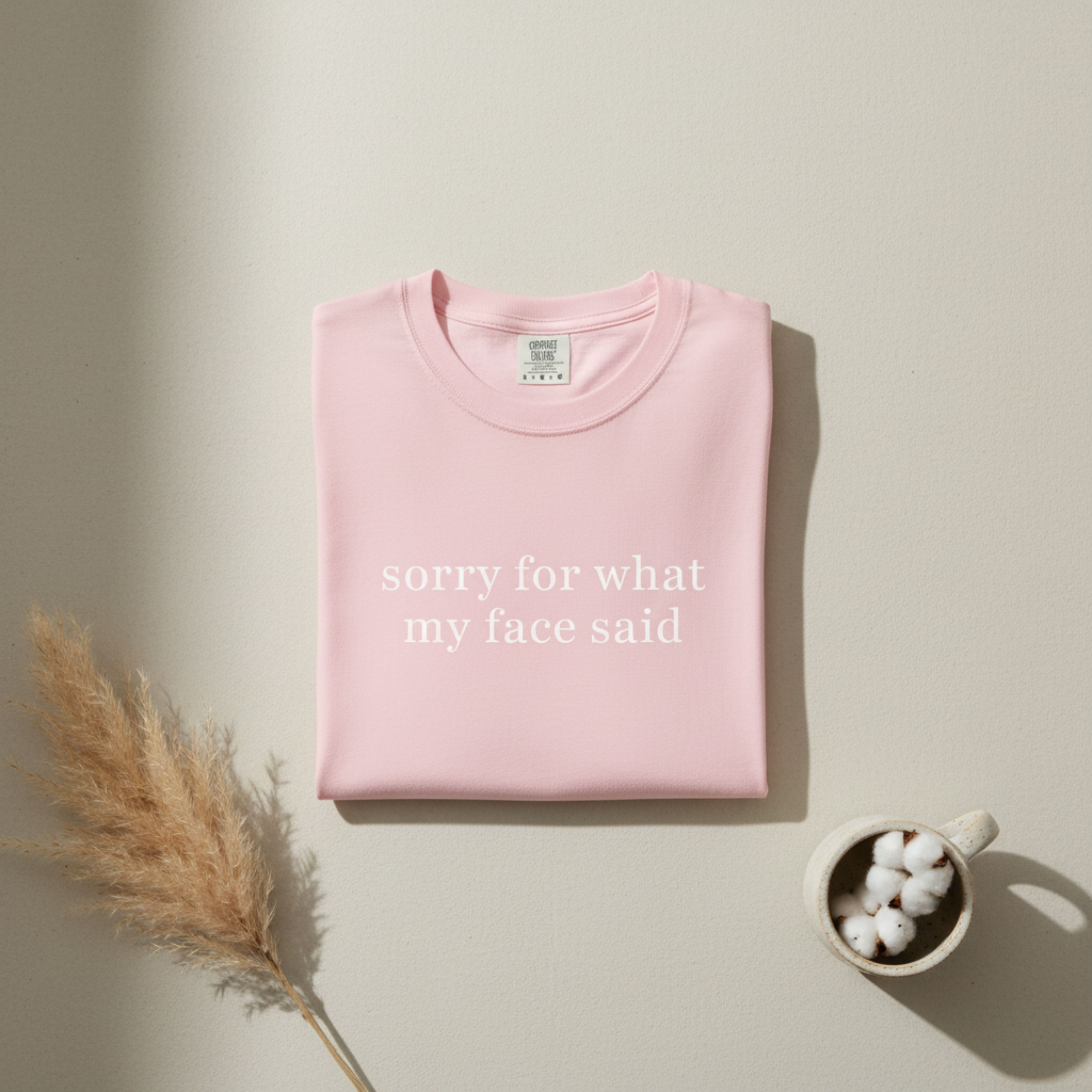 "Sorry For What My Face Said" Graphic Cotton T-Shirt product thumbnail image