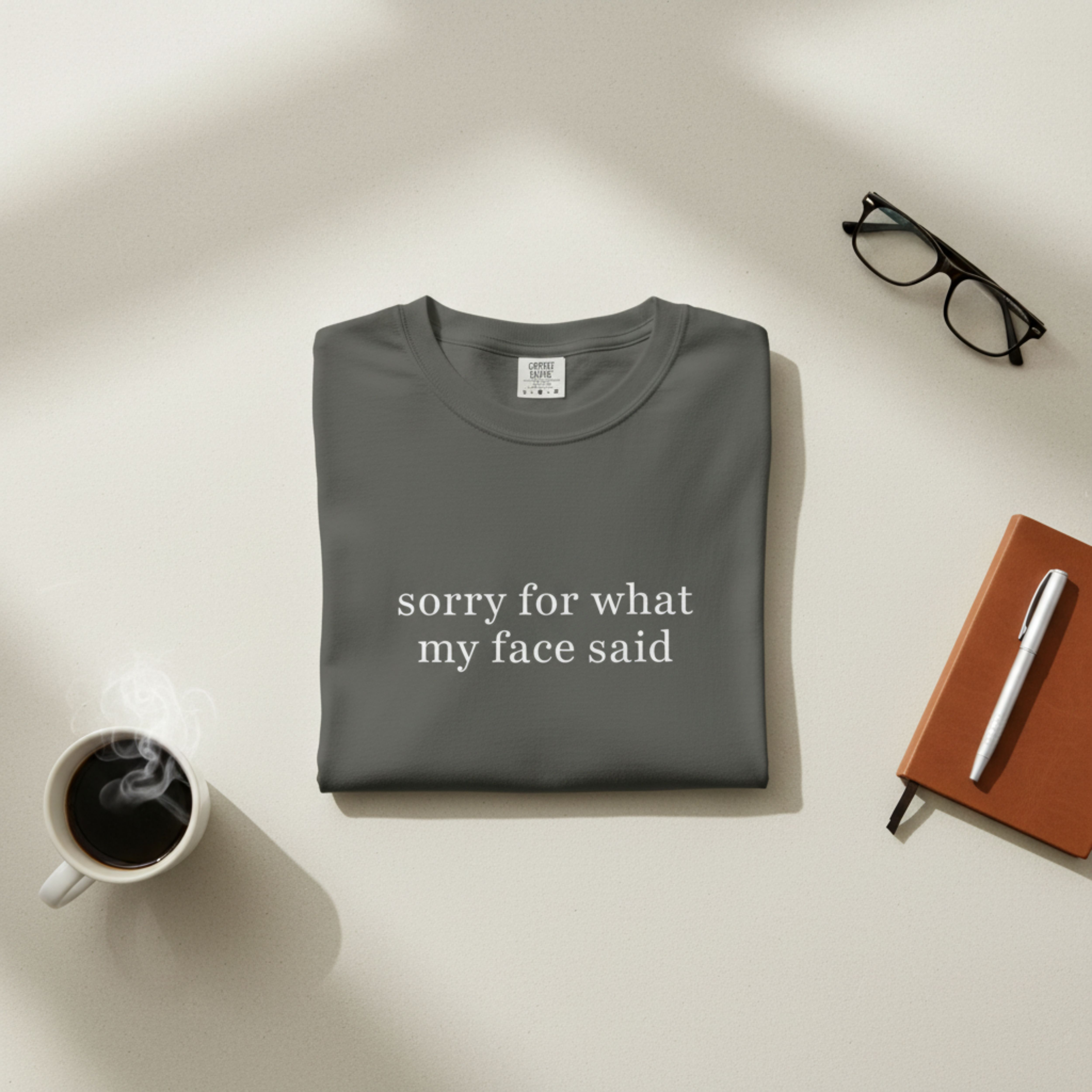 "Sorry For What My Face Said" Graphic Cotton T-Shirt product thumbnail image