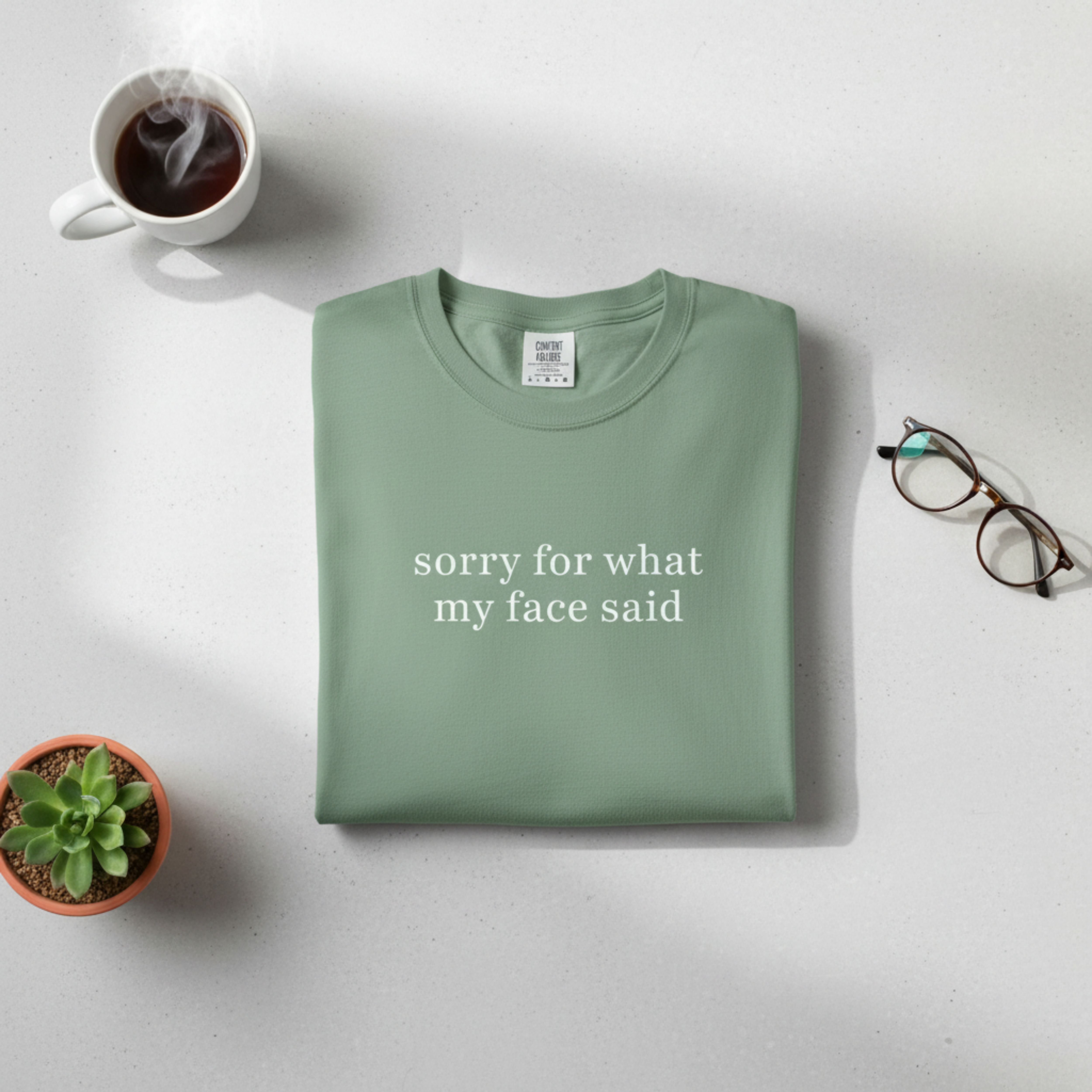 "Sorry For What My Face Said" Graphic Cotton T-Shirt product thumbnail image