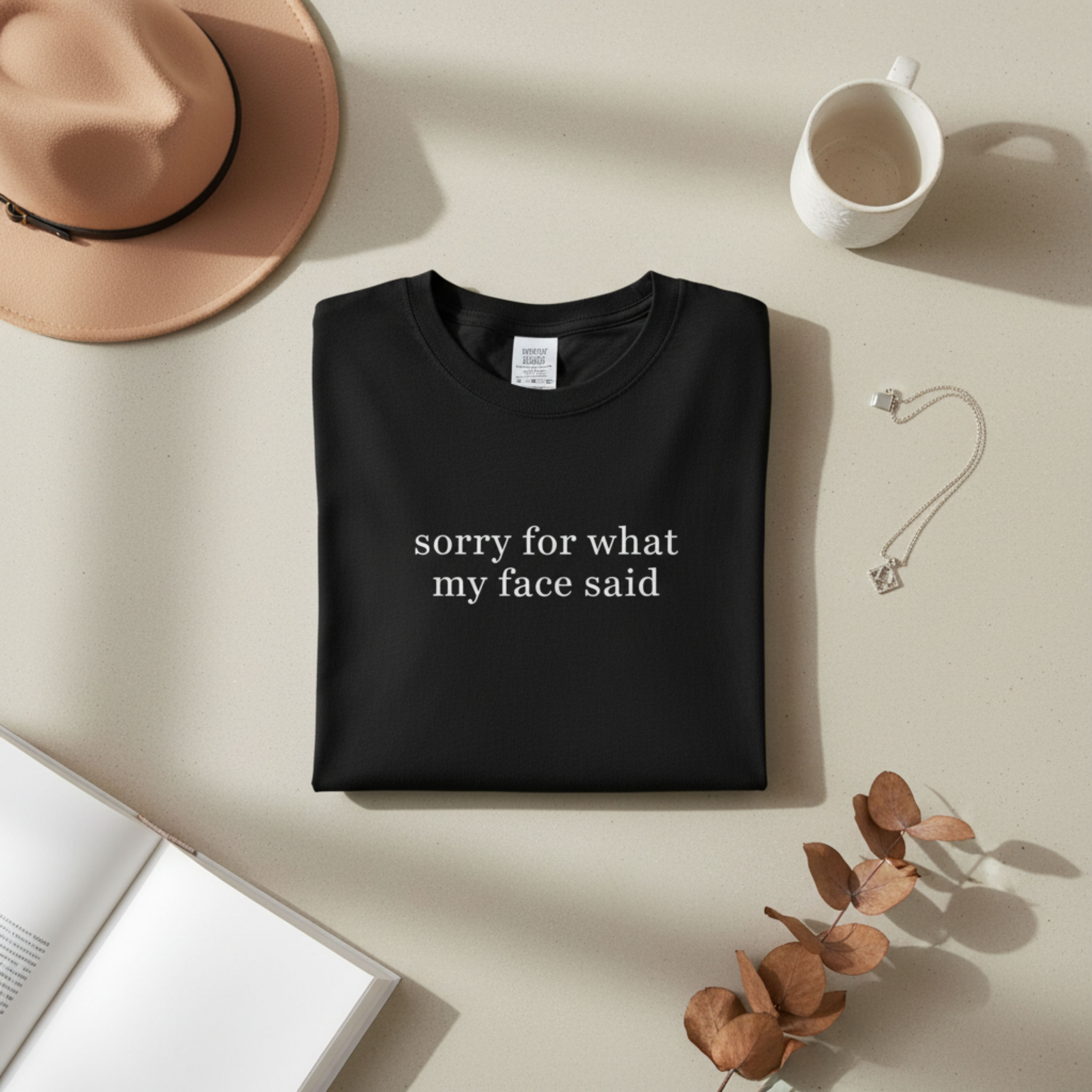 "Sorry For What My Face Said" Graphic Cotton T-Shirt product thumbnail image