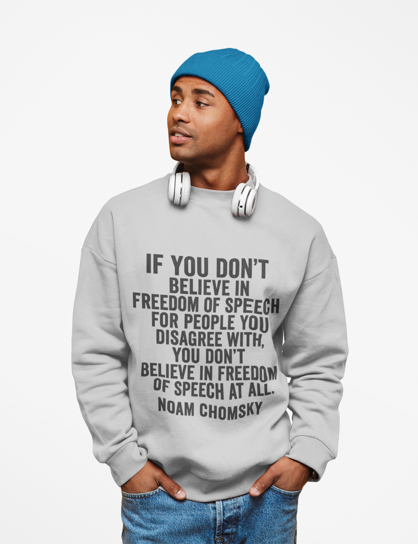 Freedom of Speech Quote Sweatshirt — Noam Chomsky Unisex Crewneck product thumbnail image Freedom of Speech Quote Sweatshirt — Noam Chomsky Unisex Crewneck product thumbnail image