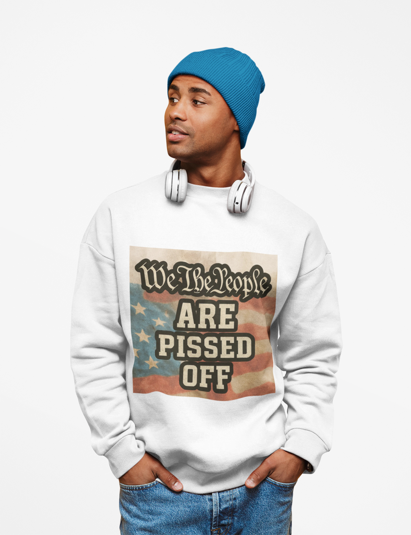 "We The People Are Pissed Off" Vintage Flag Protest Design - Unisex Crewneck Sweatshirt product thumbnail image "We The People Are Pissed Off" Vintage Flag Protest Design - Unisex Crewneck Sweatshirt product thumbnail image