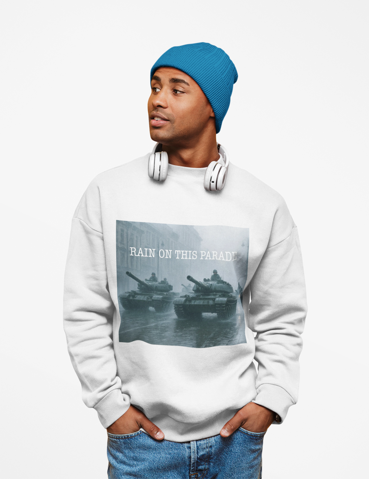 "Rain On This Parade" Military Tank Photo Graphic - Rain on This Parade – Unisex Fleece Sweatshirt product thumbnail image "Rain On This Parade" Military Tank Photo Graphic - Rain on This Parade – Unisex Fleece Sweatshirt product thumbnail image