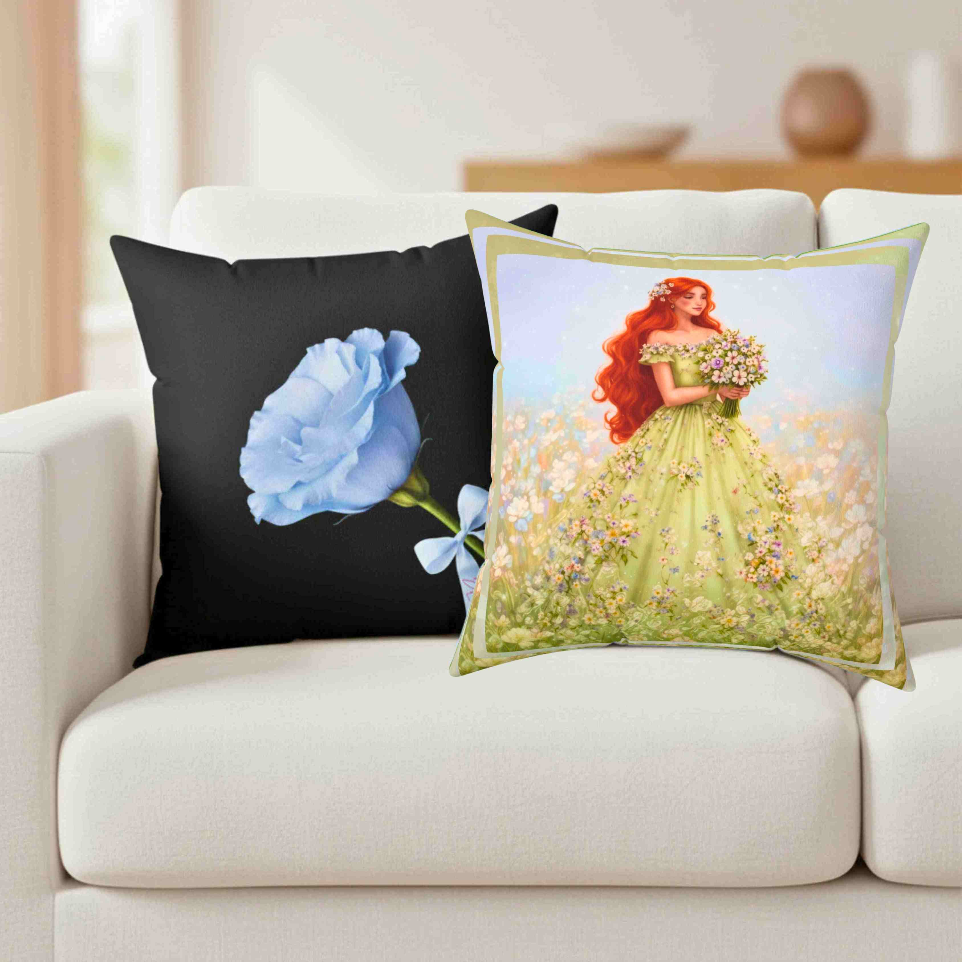 Redhead Fairytale Princess Pillow | Square Cushion product thumbnail image