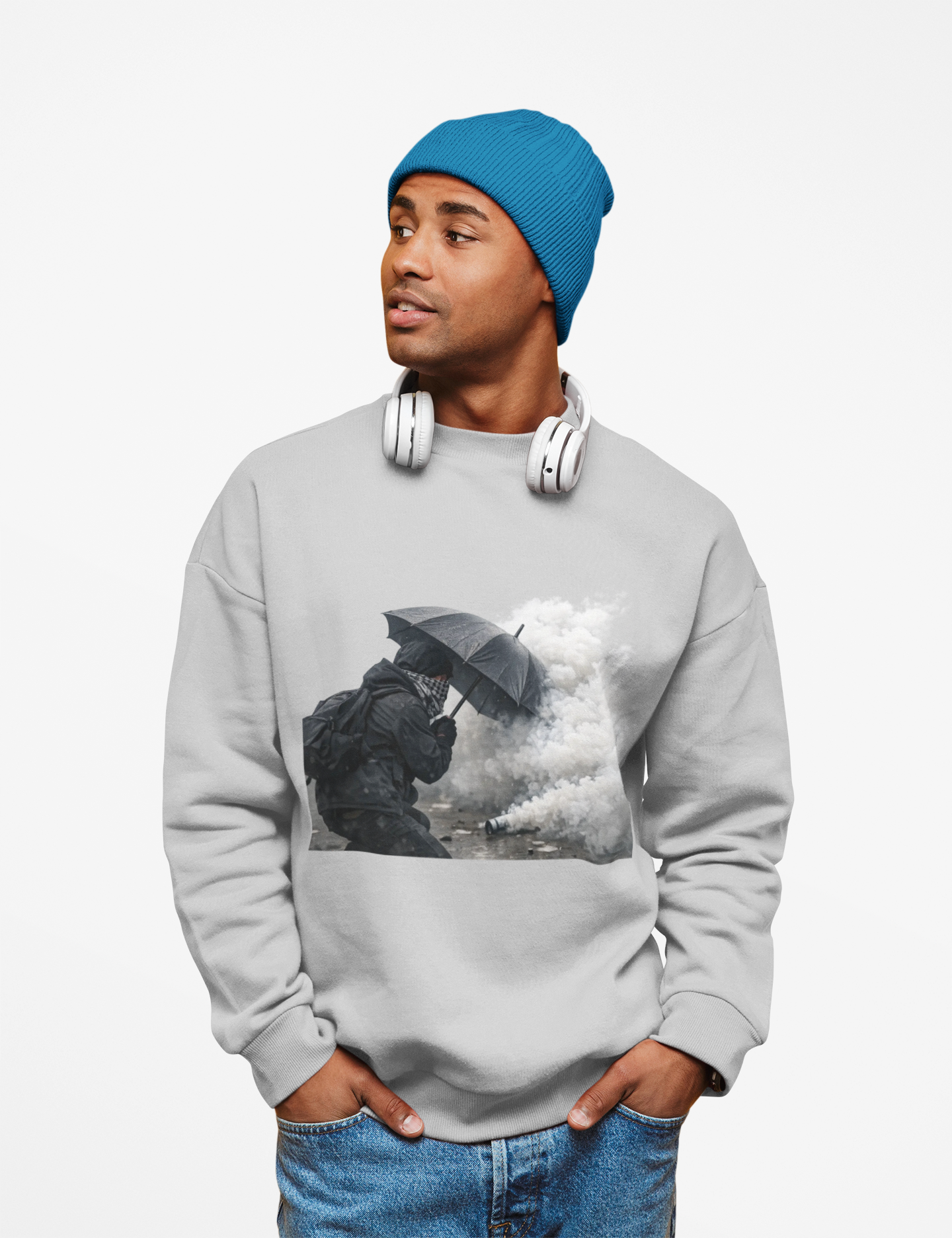 Umbrella of Resistance Unisex Sweatshirt | Protest Art Streetwear | Statement Graphic Crewneck product thumbnail image