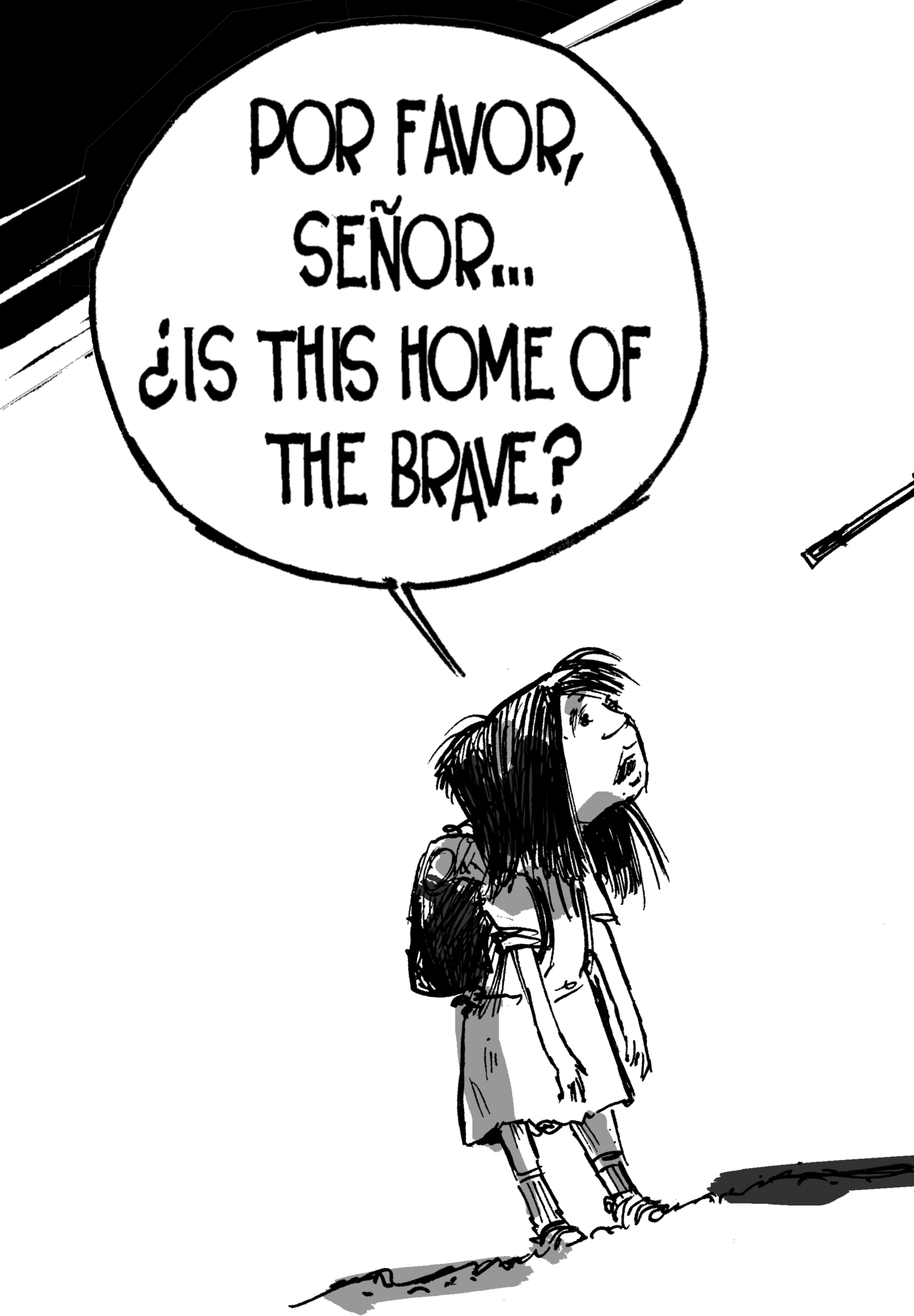 Yard Sign — Political Protest Cartoon "Is This Home of the Brave?" &amp; "ICE OUT" product thumbnail image