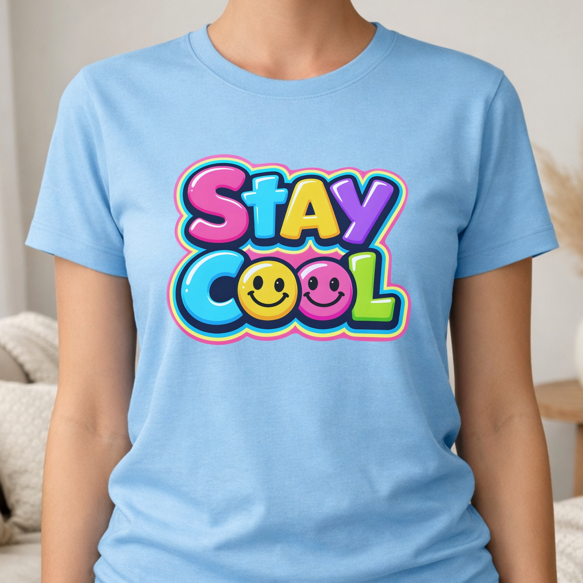 Stay Cool Smiley T-Shirt — Retro Colorful Graphic Tee product thumbnail image Stay Cool Smiley T-Shirt — Retro Colorful Graphic Tee product thumbnail image