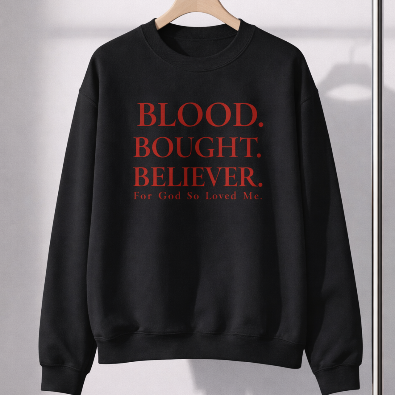 BLOOD. BOUGHT. BELIEVER. — Red on Black  product thumbnail image