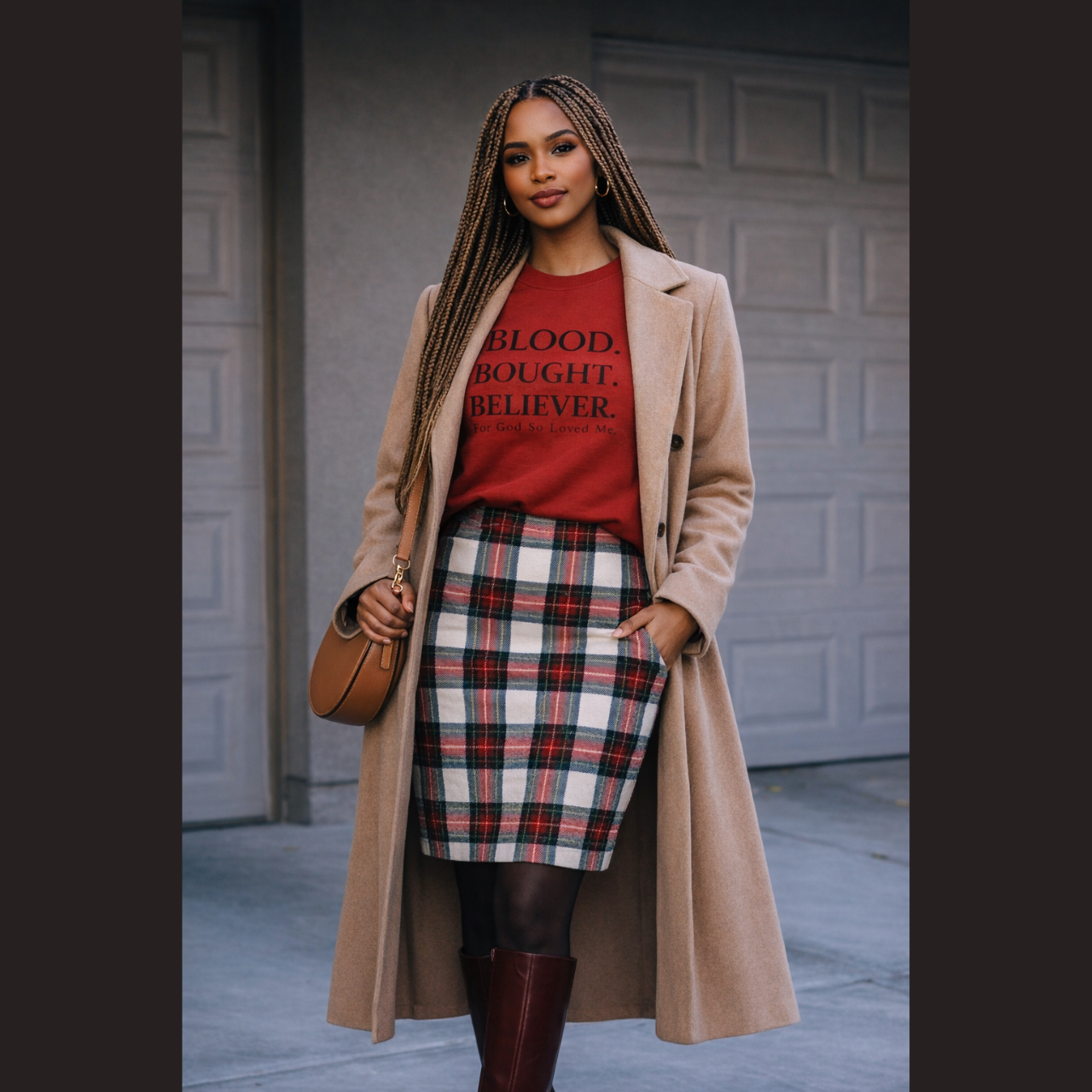 BLOOD. BOUGHT. BELIEVER. — Black  on Red product thumbnail image