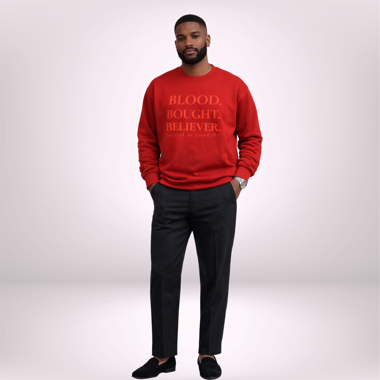 BLOOD. BOUGHT. BELIEVER. — Red on Red (Monochrome) product thumbnail image BLOOD. BOUGHT. BELIEVER. — Red on Red (Monochrome) product thumbnail image