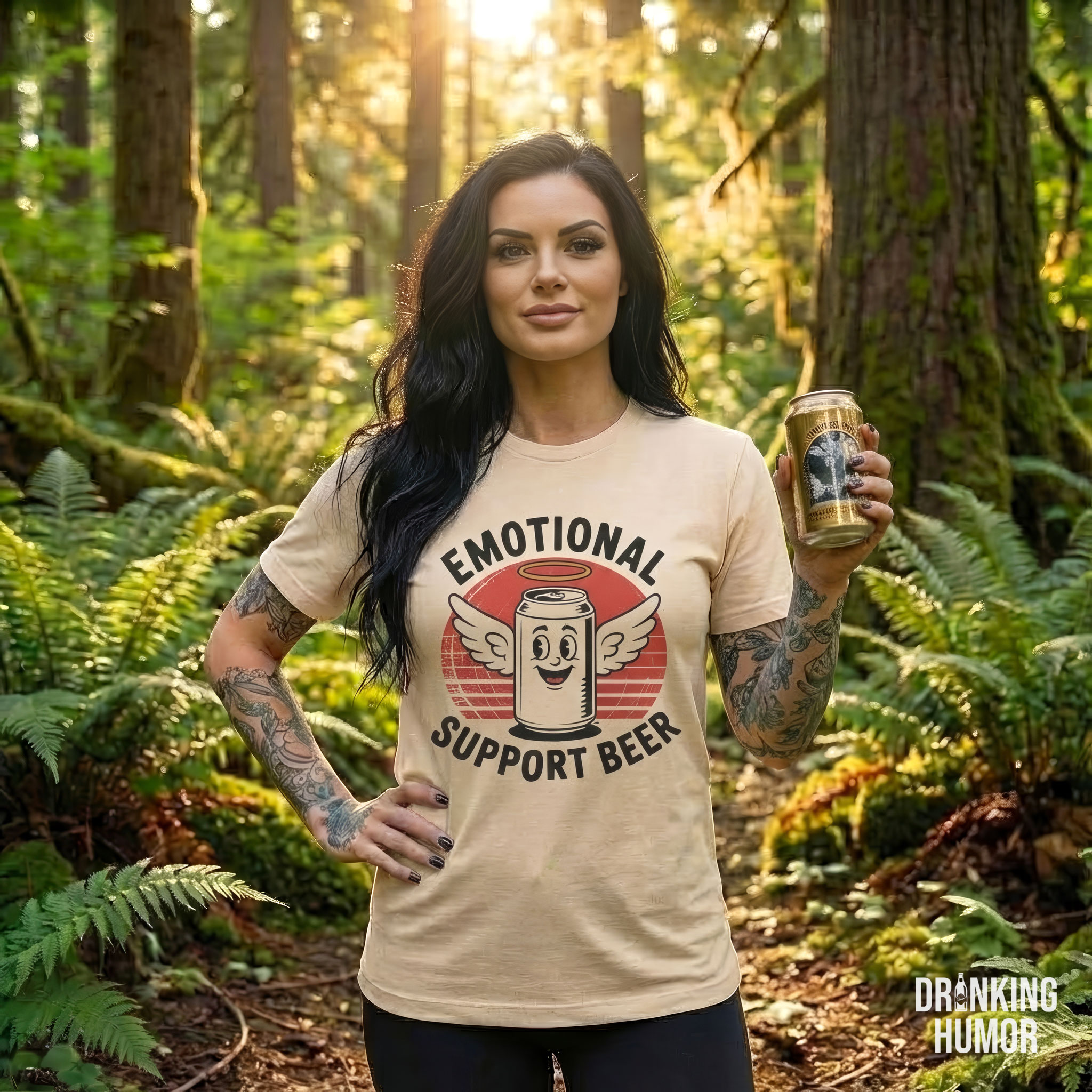 Emotional Support Beer – Retro Angel Can Unisex T-Shirt product thumbnail image