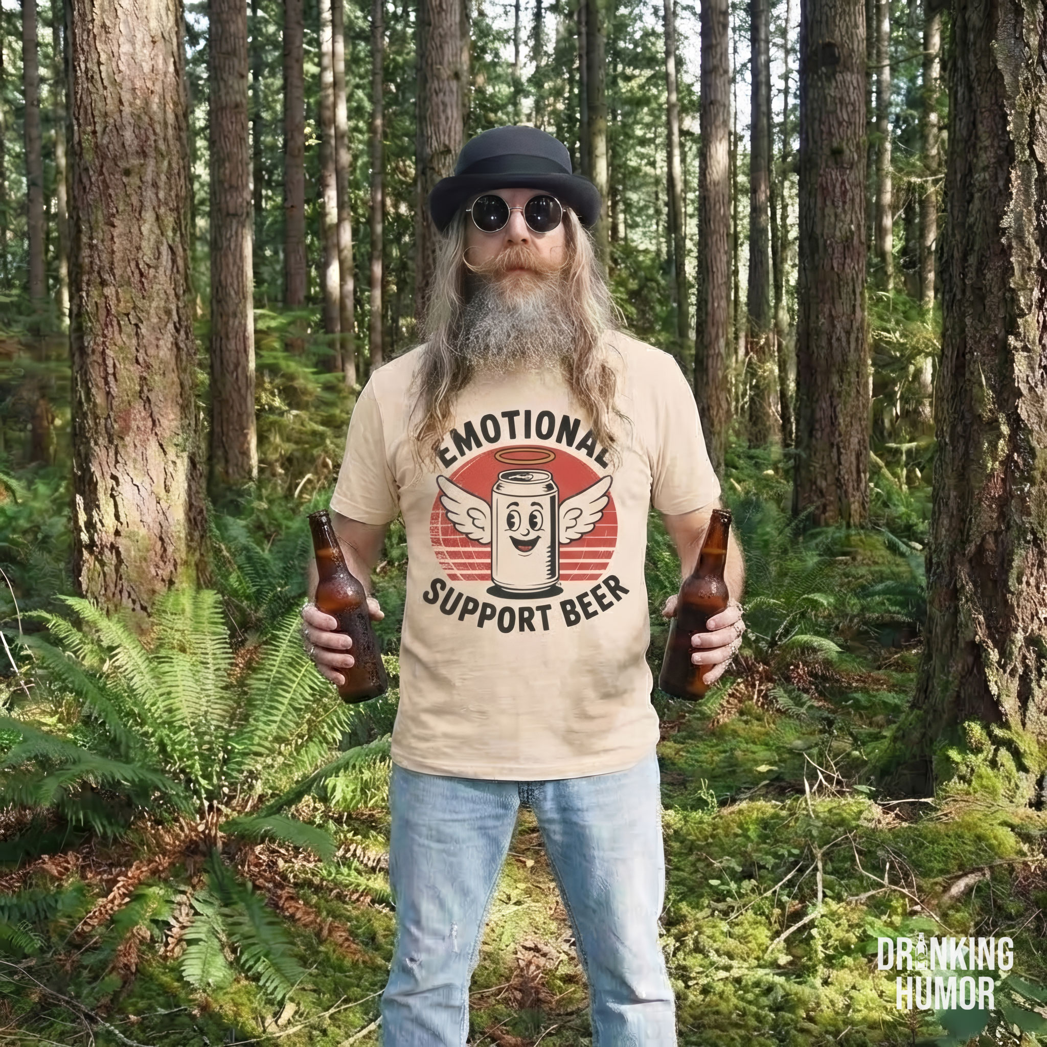 Emotional Support Beer – Retro Angel Can Unisex T-Shirt product thumbnail image Emotional Support Beer – Retro Angel Can Unisex T-Shirt product thumbnail image