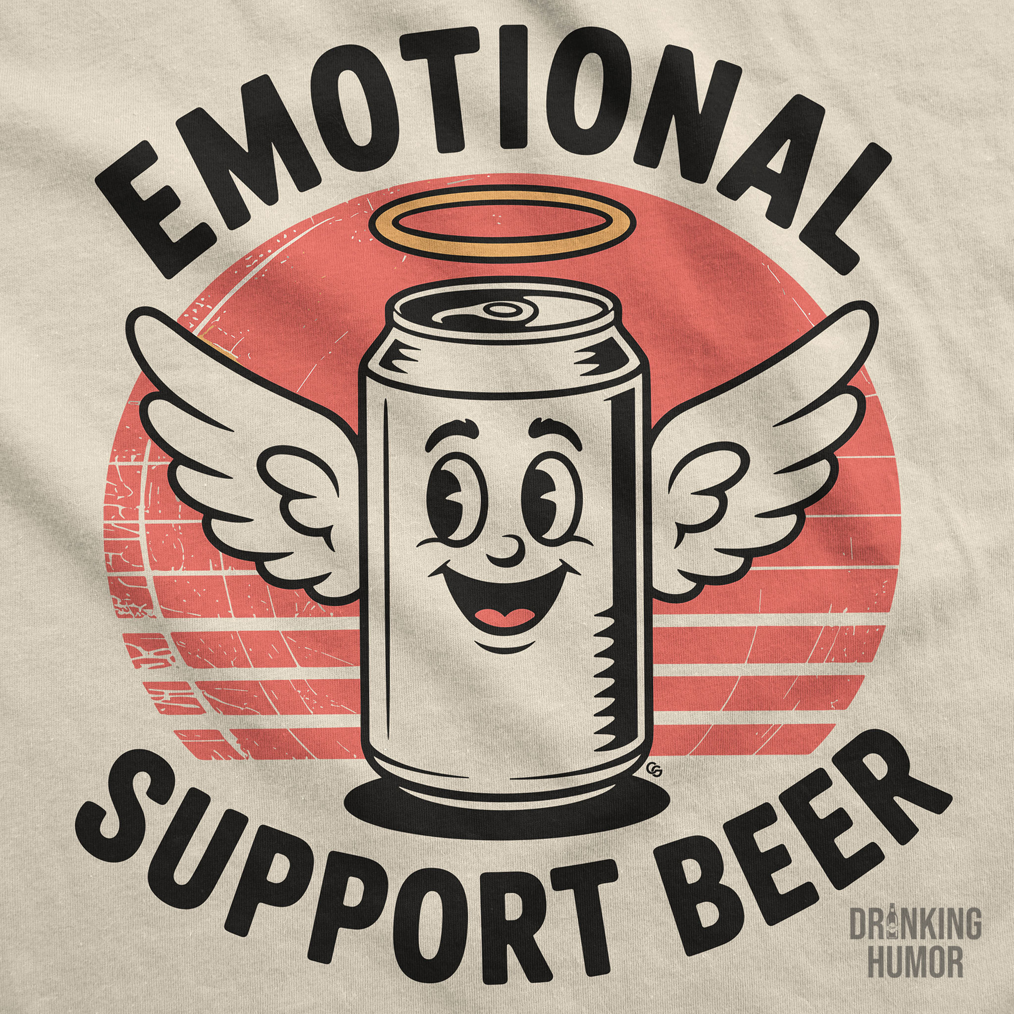 Emotional Support Beer – Retro Angel Can Unisex T-Shirt