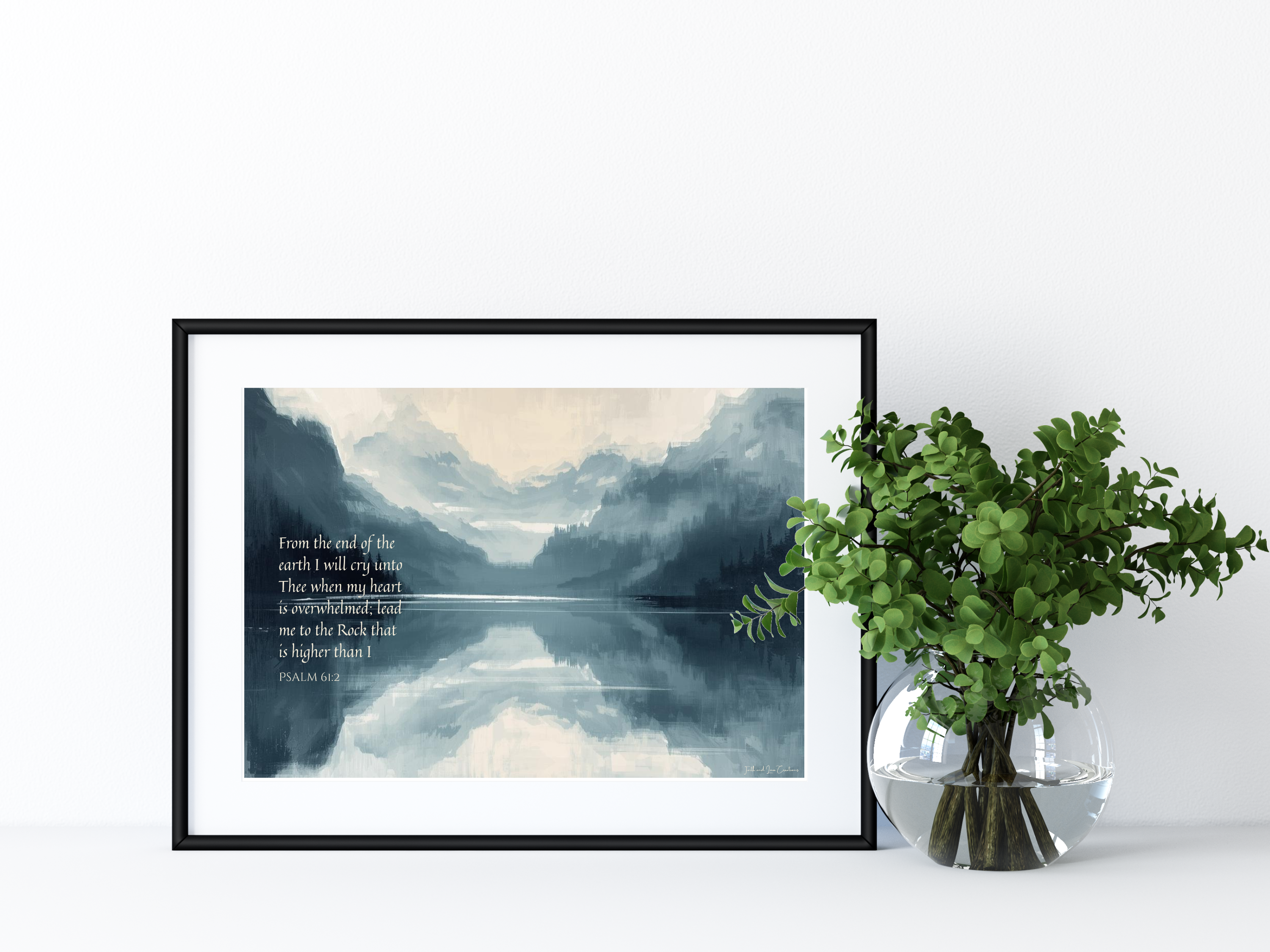 Matte Poster — Psalm 61:2 Mountain Reflection Wall Art product thumbnail image