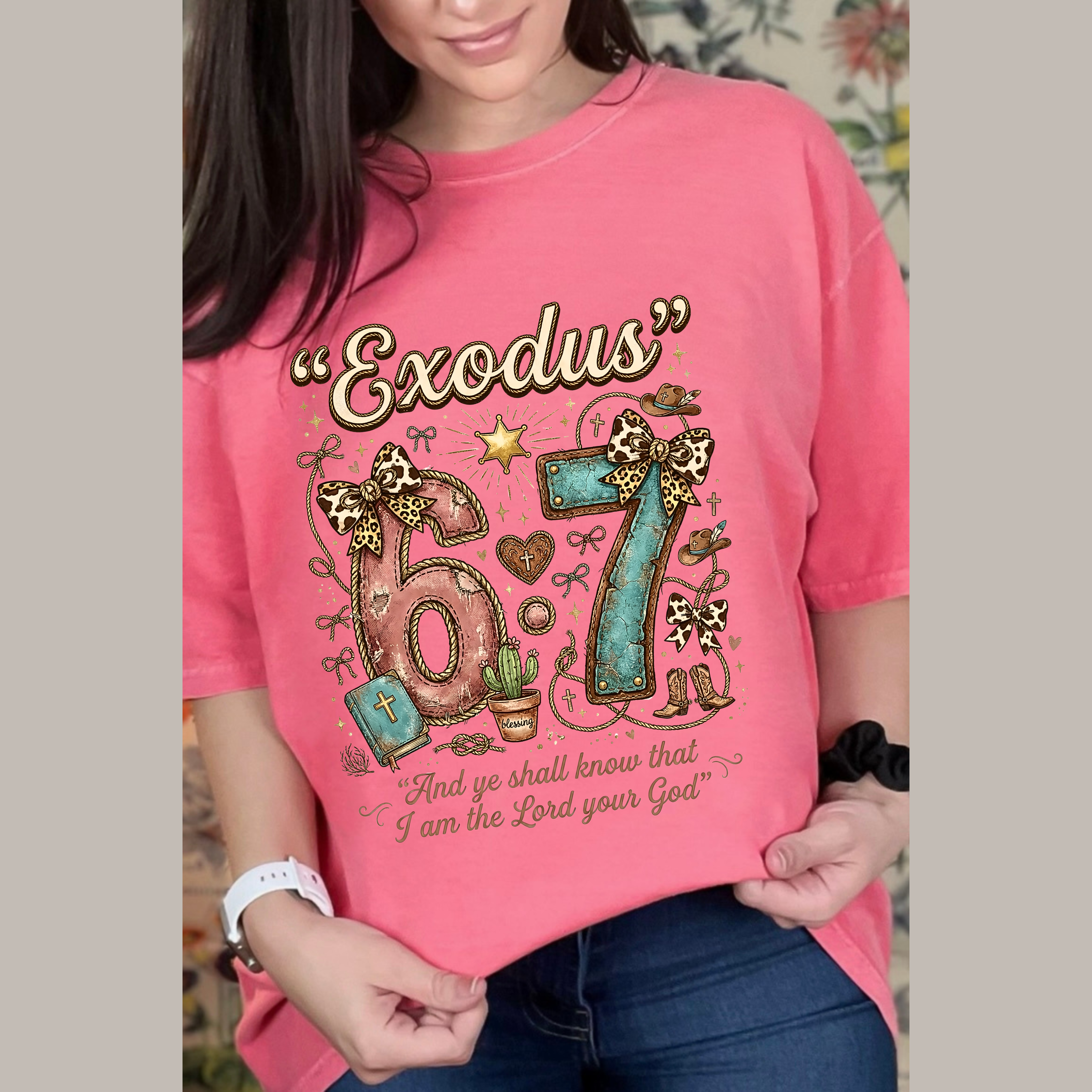 Exodus 6:7 Bible Verse T-Shirt product thumbnail image