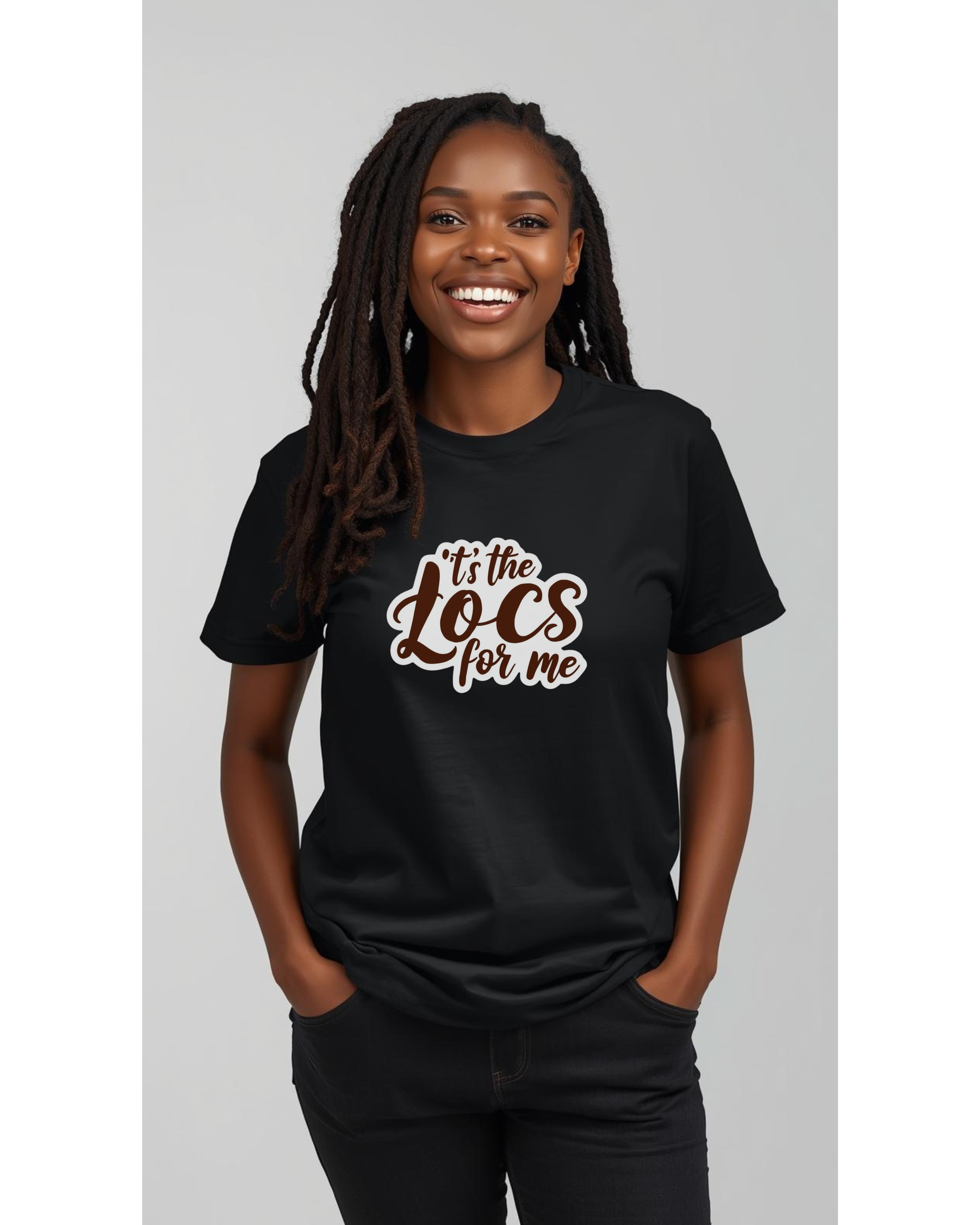 Black Women "It's the Locs for Me" Graphic T-Shirt for Loc Hairstyles product thumbnail image Black Women "It's the Locs for Me" Graphic T-Shirt for Loc Hairstyles product thumbnail image