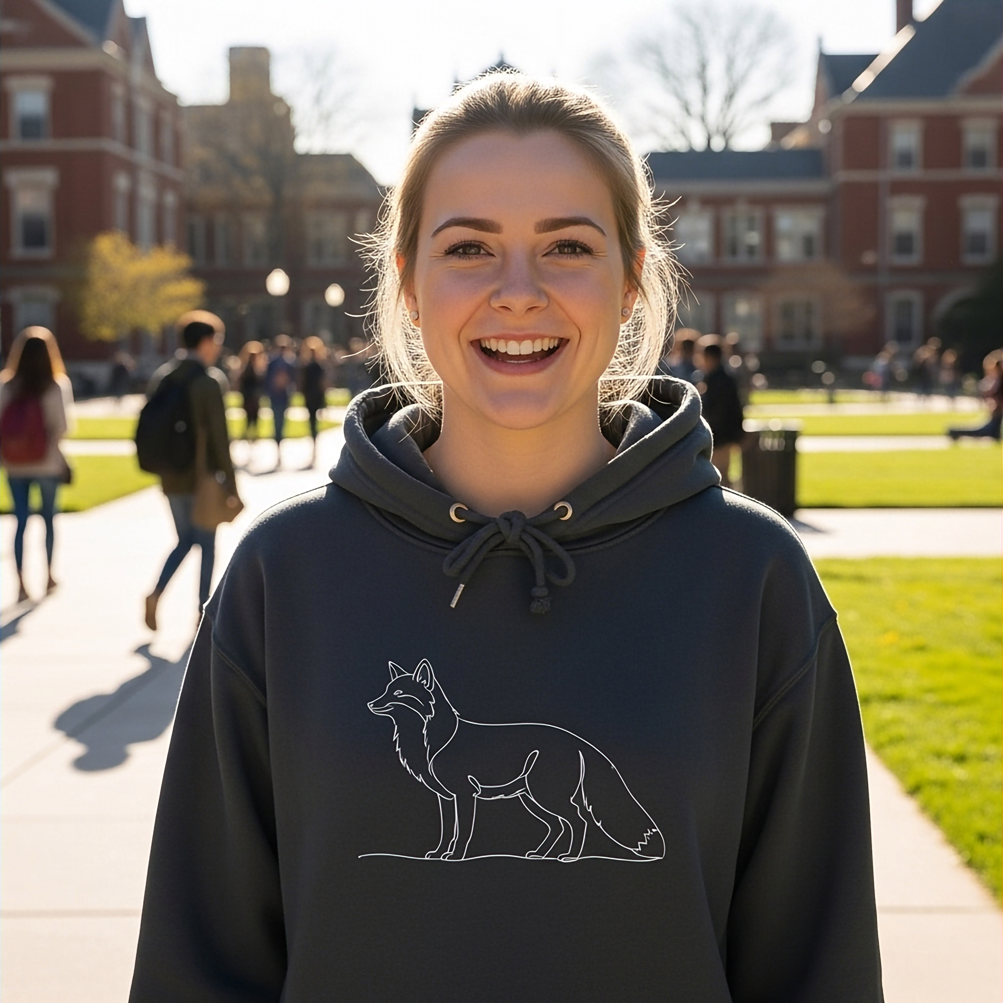 College Hoodie — Minimal Line Fox – Contemporary Outline Design product thumbnail image College Hoodie — Minimal Line Fox – Contemporary Outline Design product thumbnail image